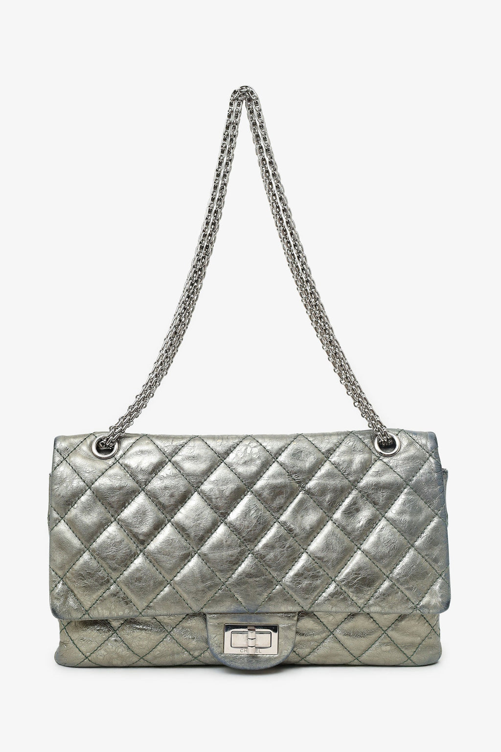 Pre-Loved Chanel™ Silver Metallic Reissue 226 Double Flap Bag