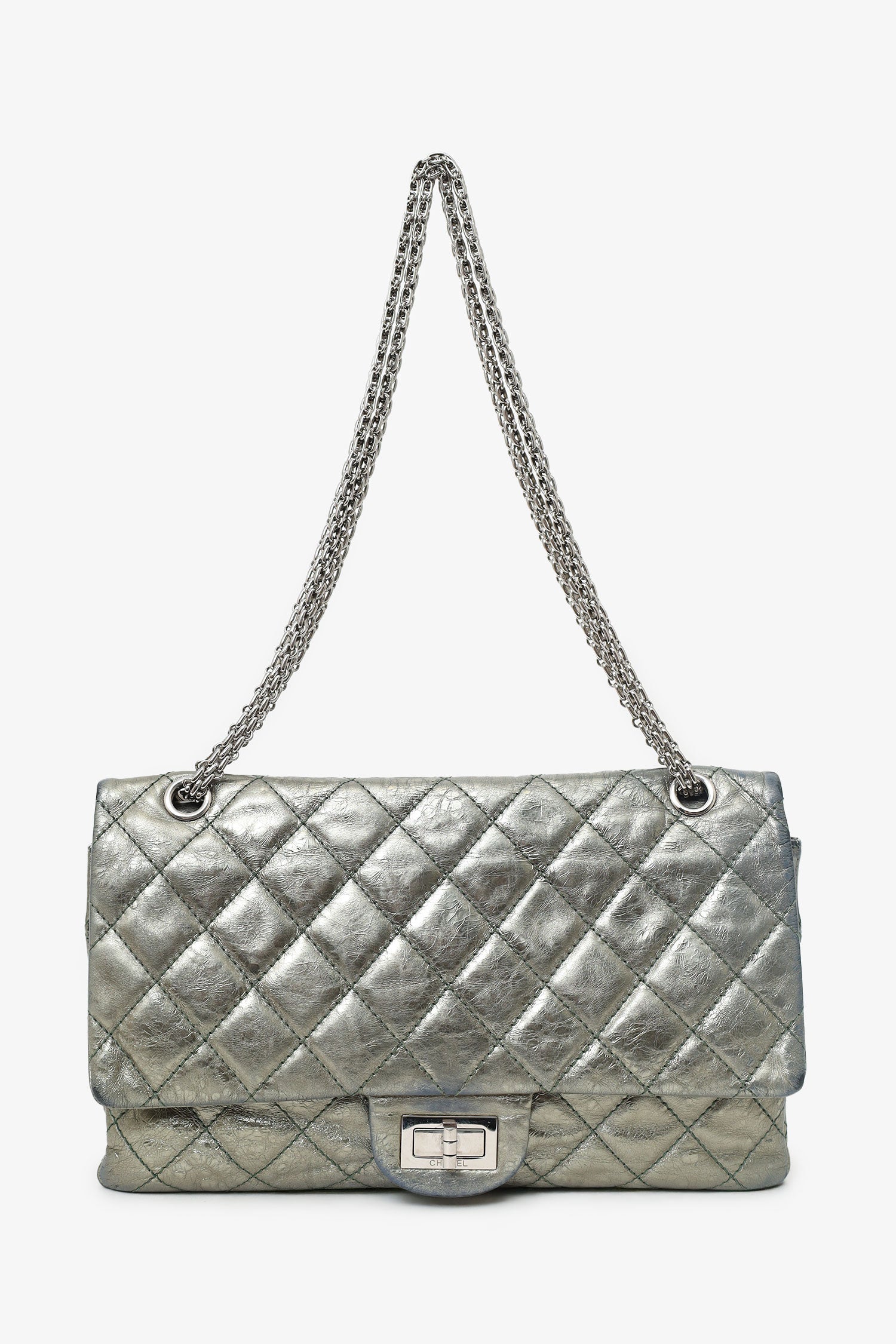 Pre-Loved Chanel™ Silver Metallic Reissue 226 Double Flap Bag