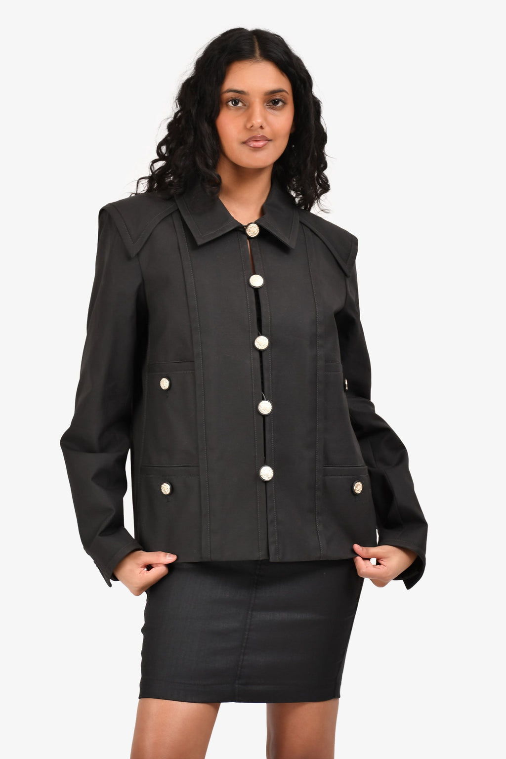 Pre-Loved Chanel™ 2020 Black Coated Canvas Jacket Size 40