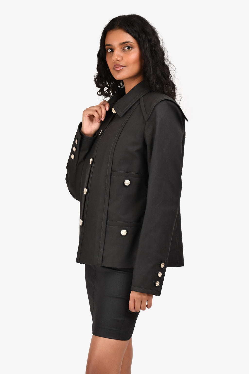 Pre-Loved Chanel™ 2020 Black Coated Canvas Jacket Size 40