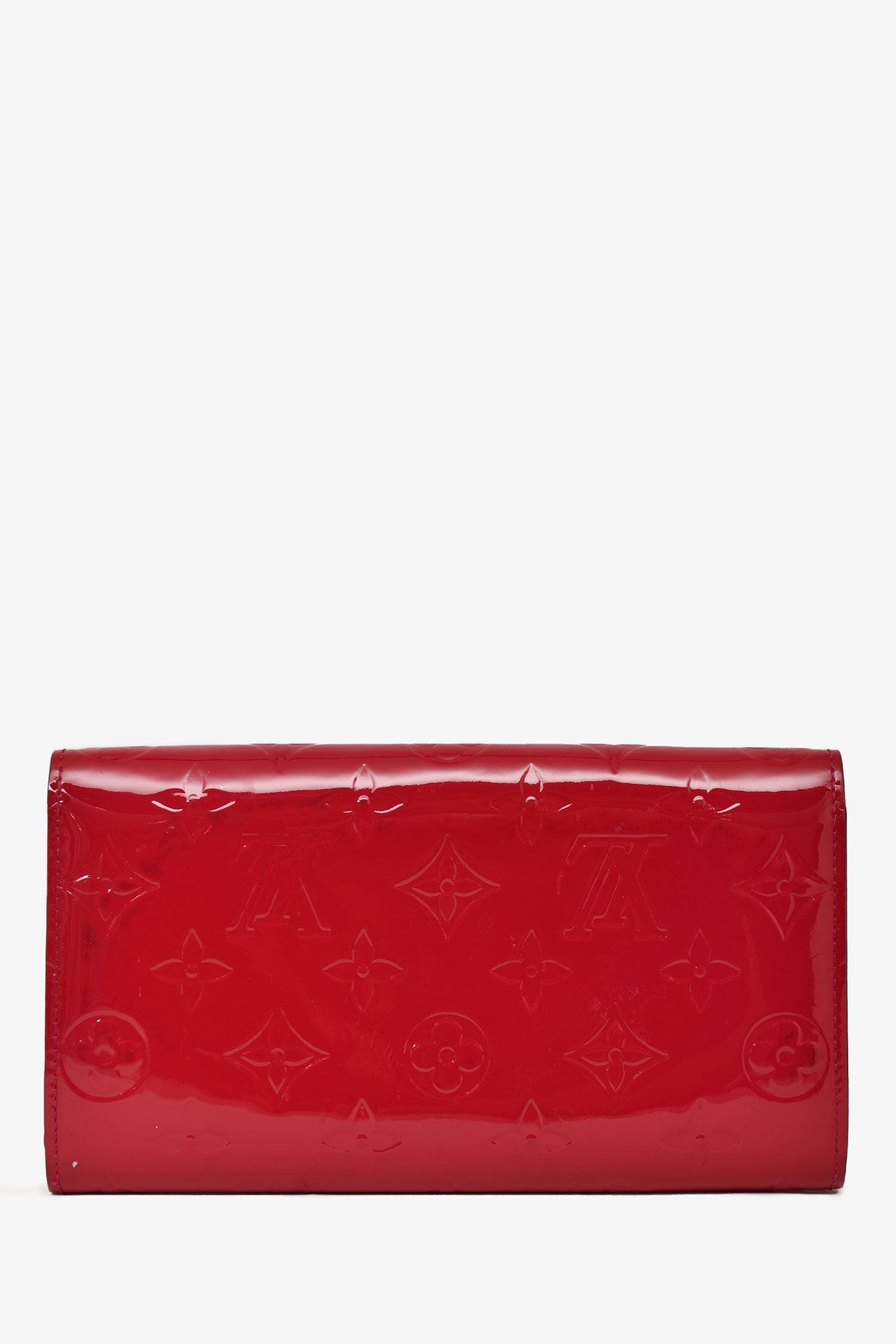 Louis Vuitton 2014 Fuscia Vernis Leather Monogram Sarah Wallet on Chain