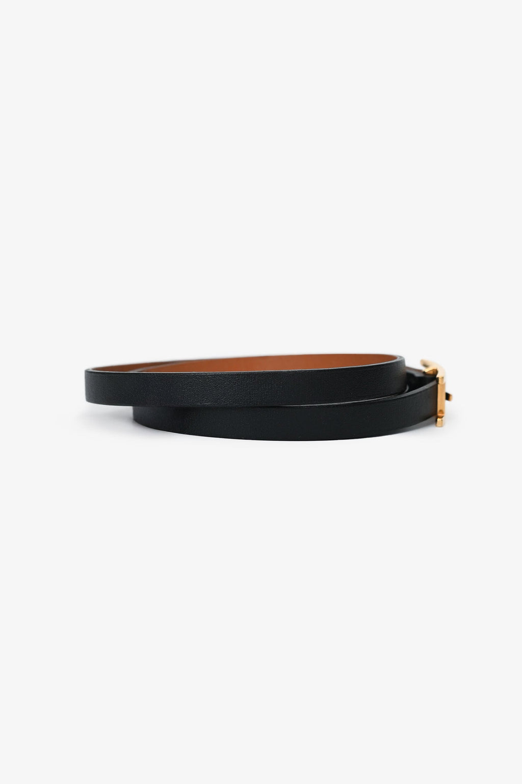 Hermès Black Leather Behapi Double Tour Bracelet