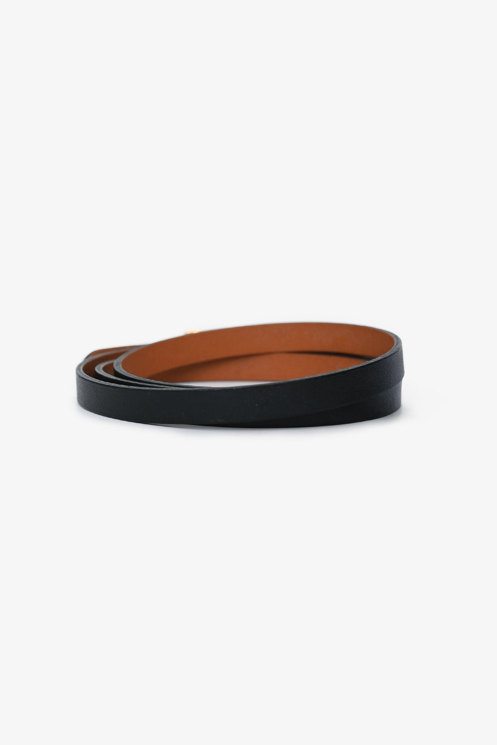 Hermès Black Leather Behapi Double Tour Bracelet
