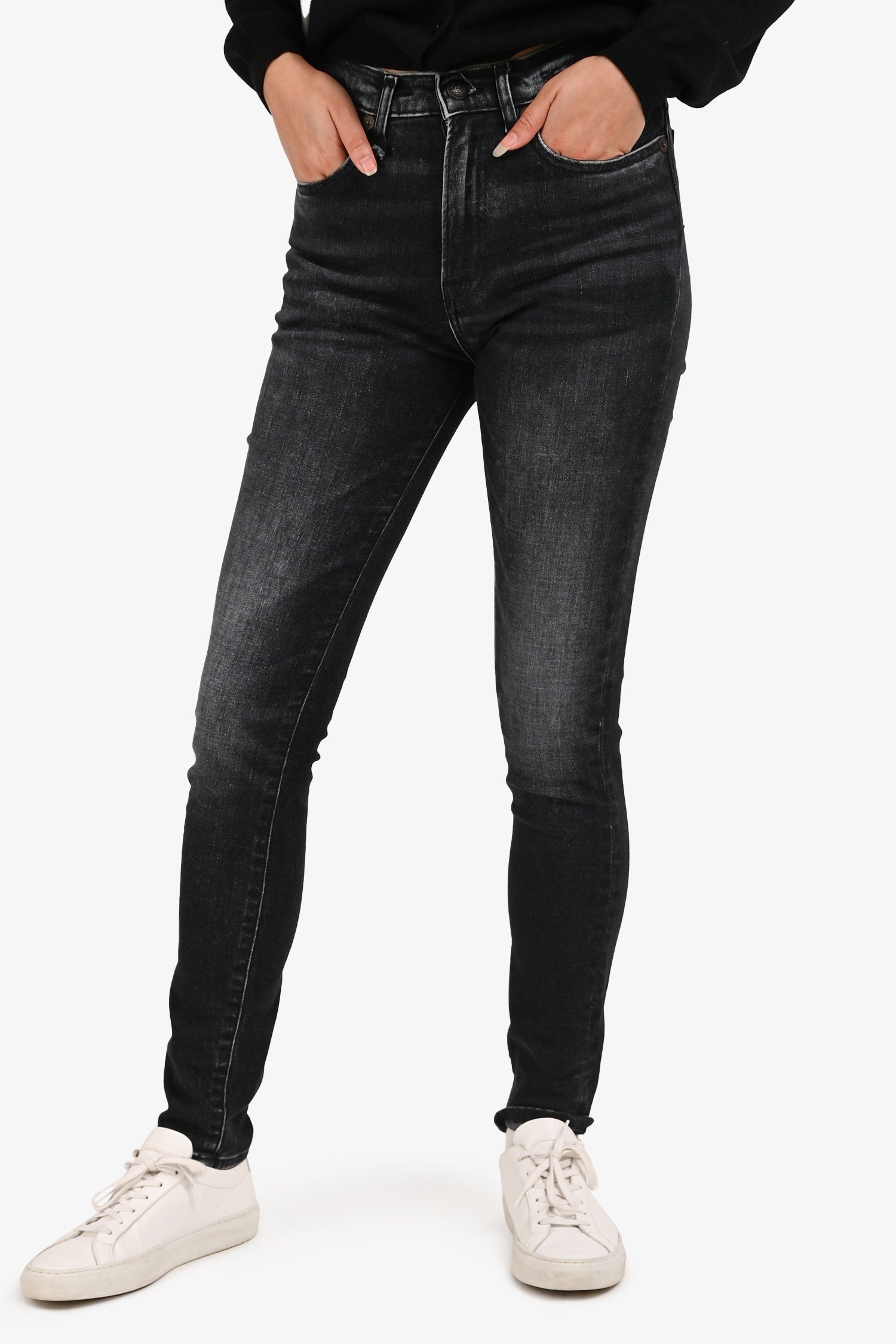 R13 Black Denim Wash Skinny Jeans Size 25