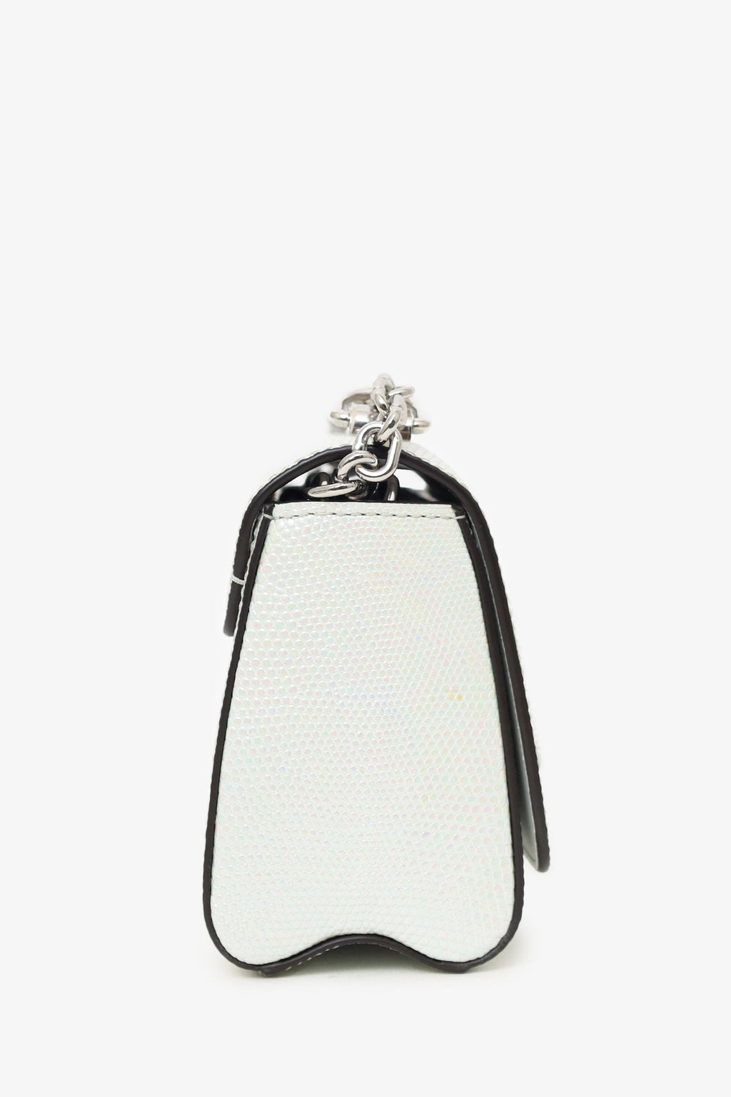 Louis Vuitton 2020 White Iridescent Karung Leather Twist Mini with Crystal Buckle