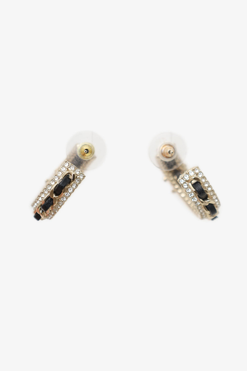 Pre-loved Chanel™ Crystal Lambskin CC Chain Hoop Earrings