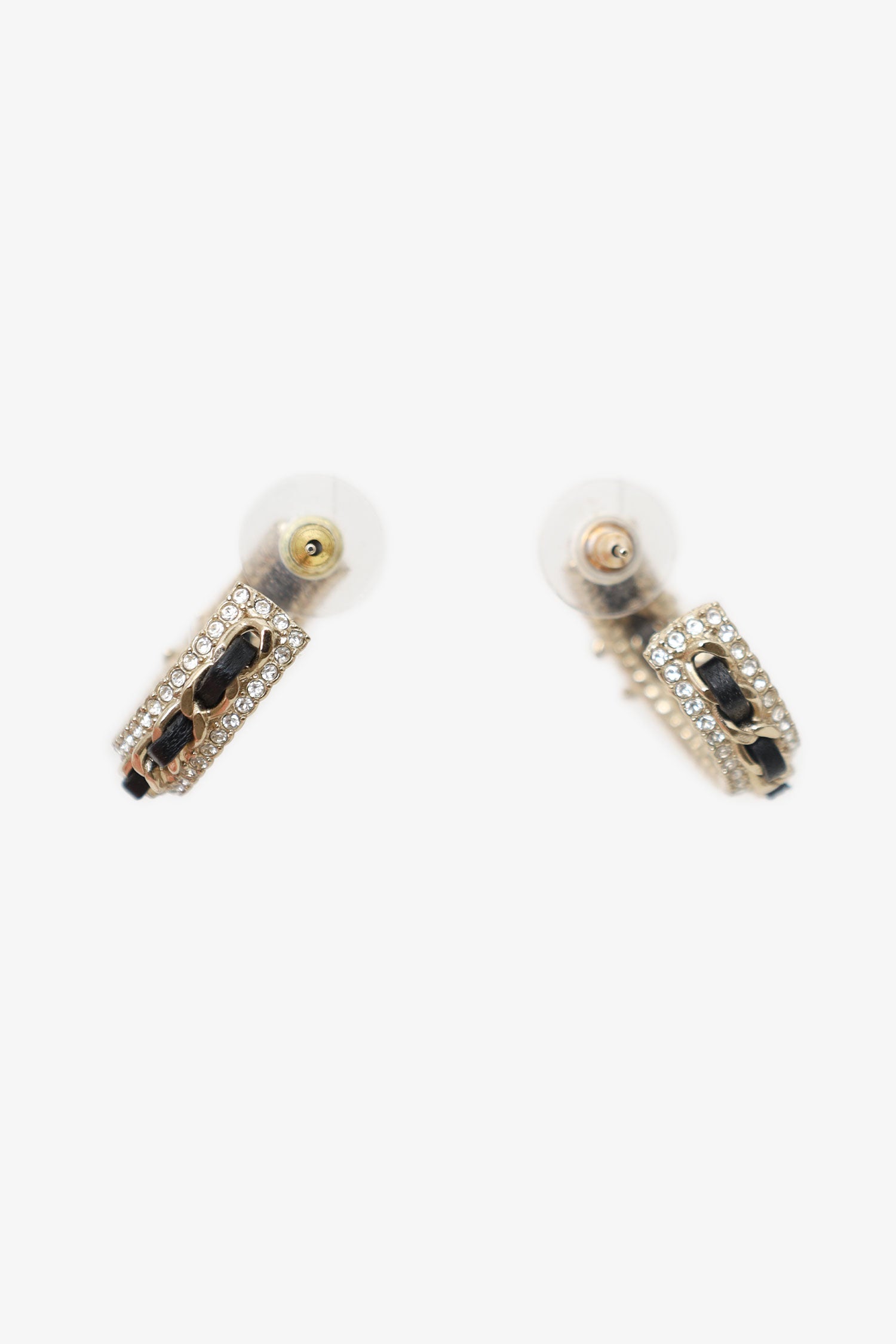 Pre-loved Chanel™ Crystal Lambskin CC Chain Hoop Earrings