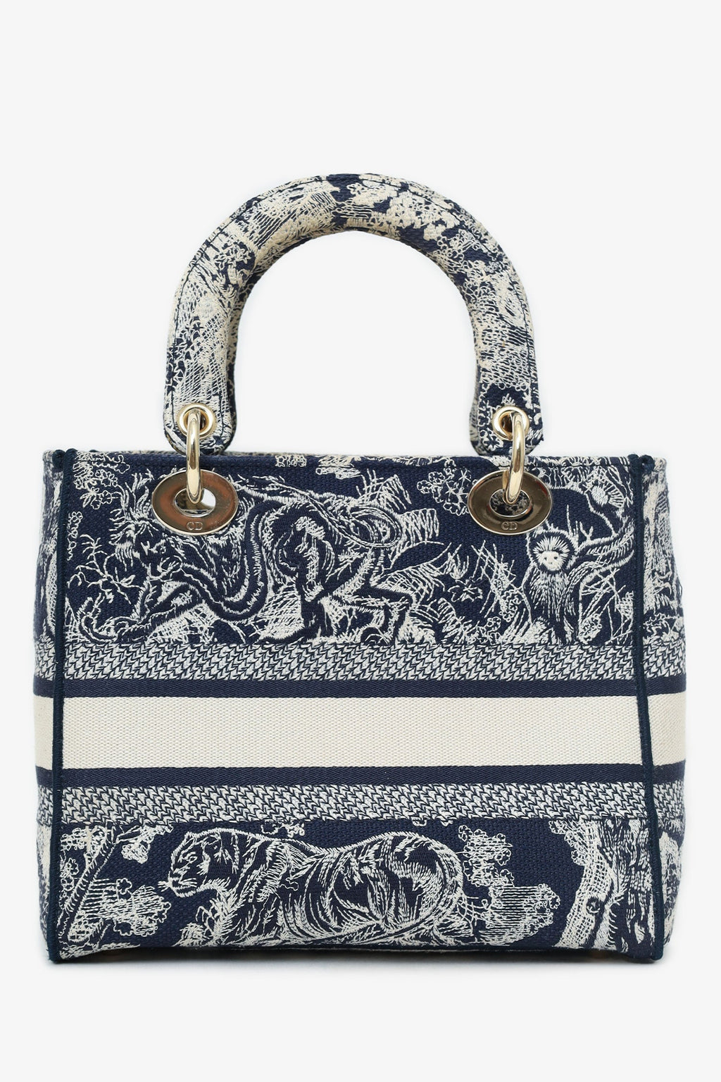Christian Dior Black/White Toile de Jouy 'Lady D-Lite' Top Handle with Strap