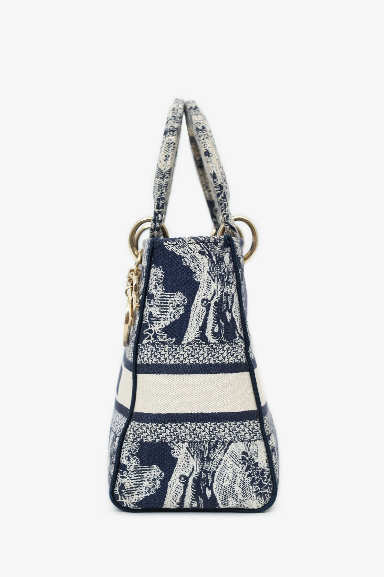 Christian Dior Black/White Toile de Jouy 'Lady D-Lite' Top Handle with Strap