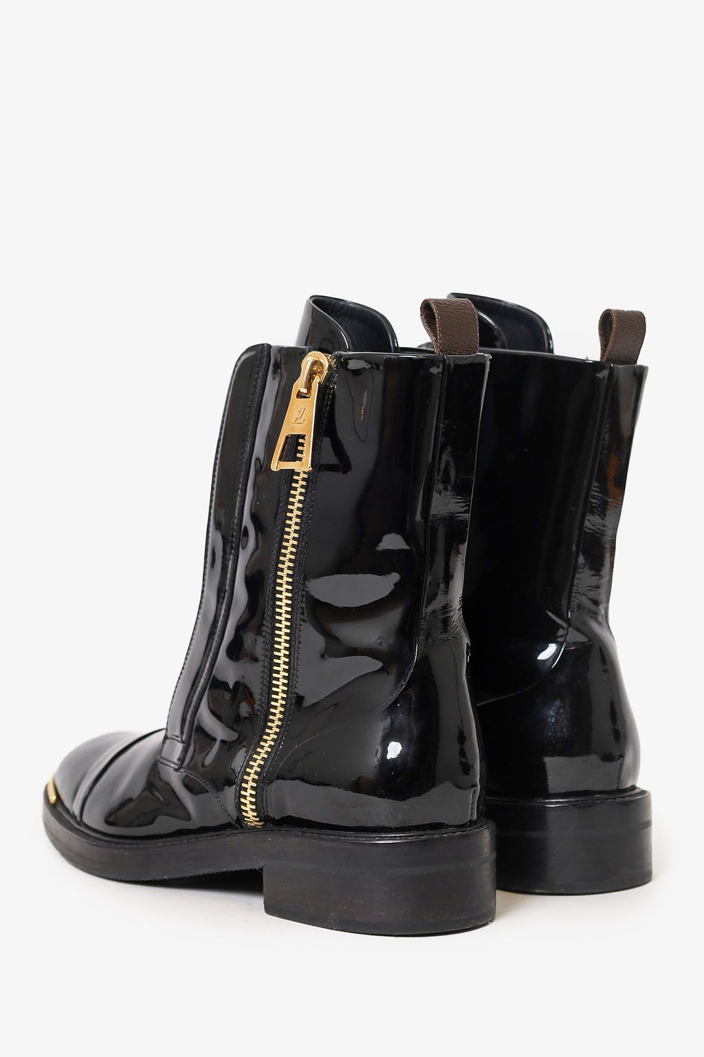 Louis Vuitton Patent Leather Combat Boots Size 37