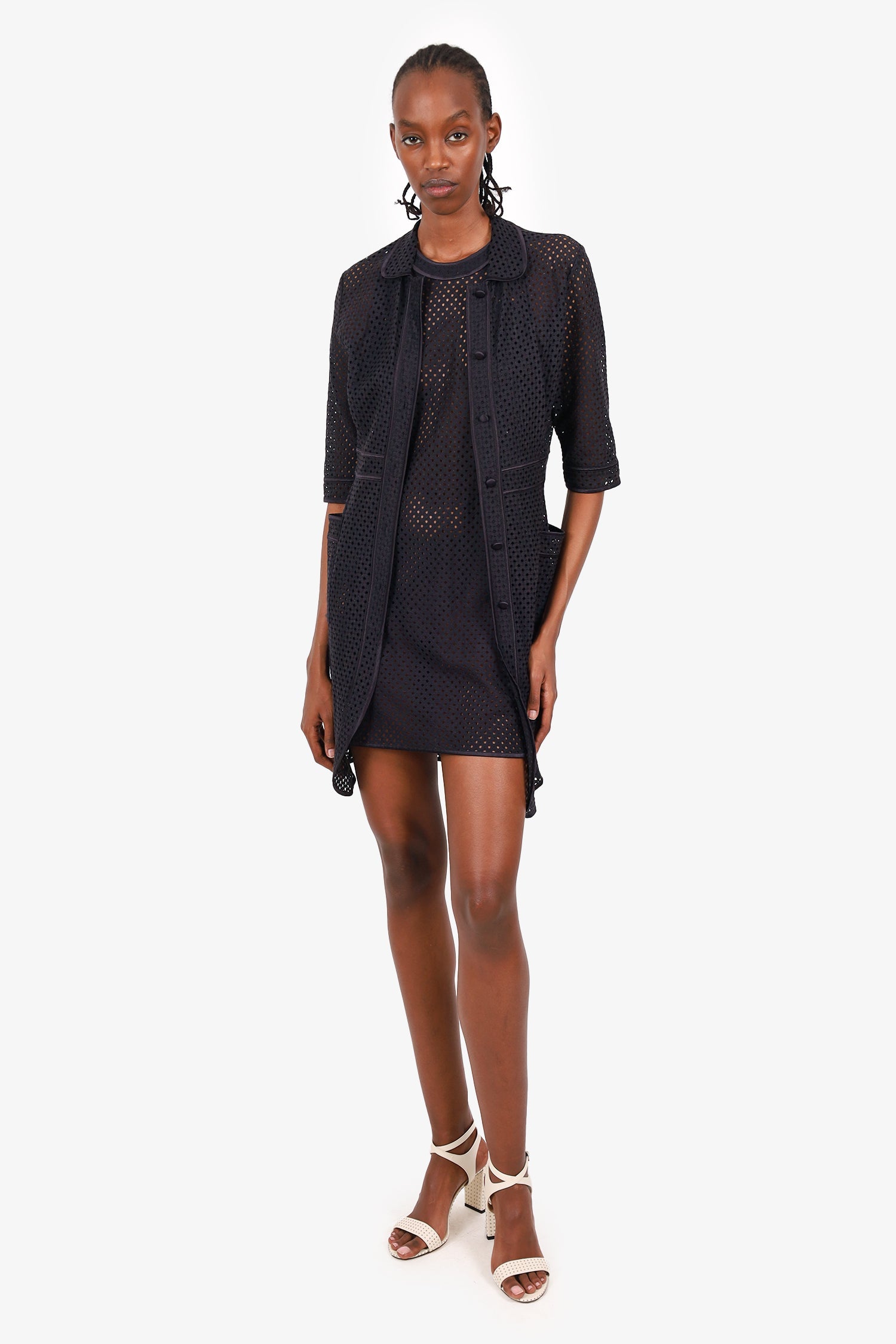 La Perla Black Lace Dress With Over Shirt Size 40