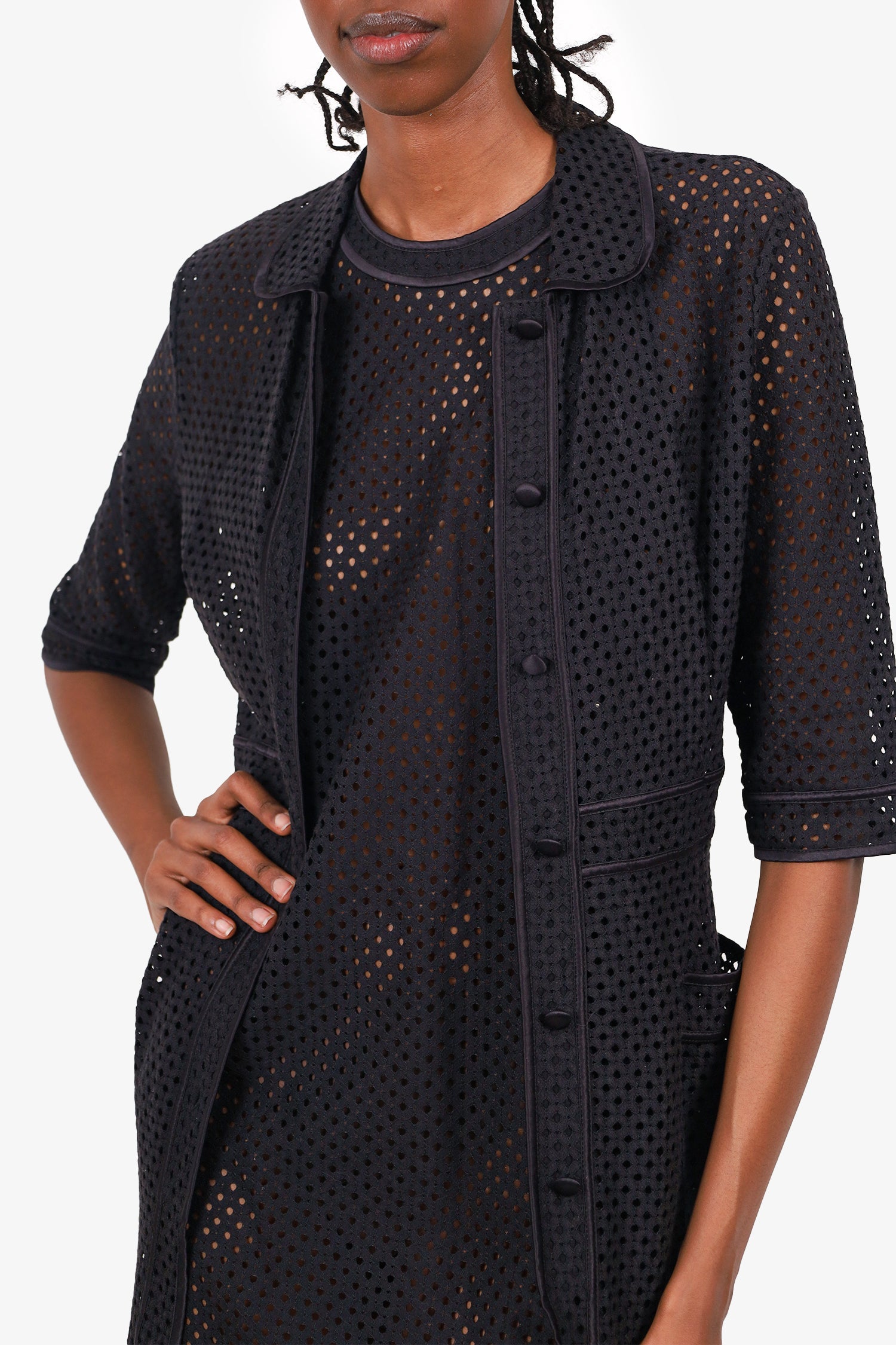 La Perla Black Lace Dress With Over Shirt Size 40
