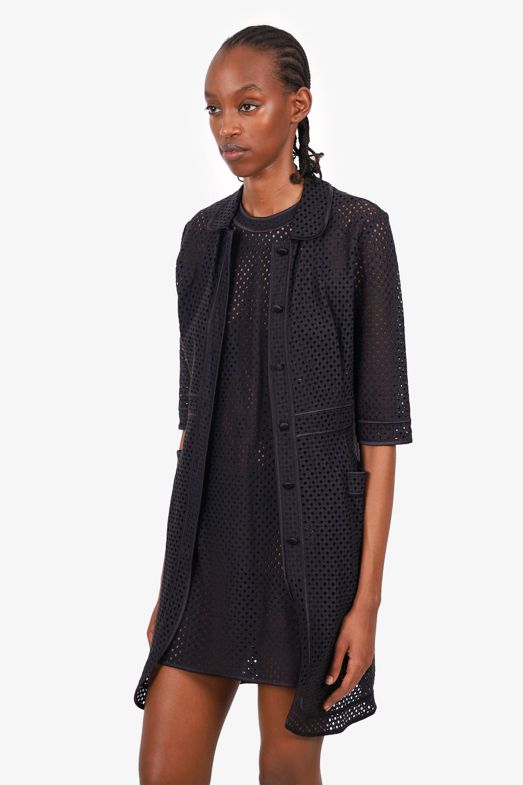 La Perla Black Lace Dress With Over Shirt Size 40