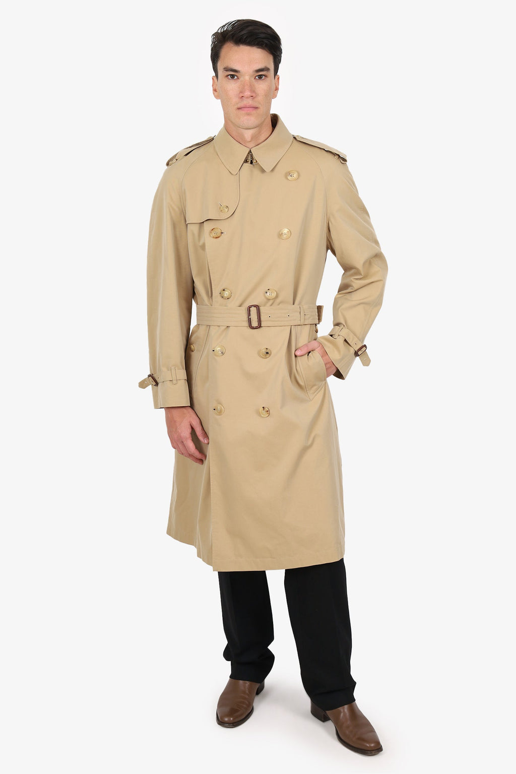 Burberry London Beige Trench Coat Size 52 Mens