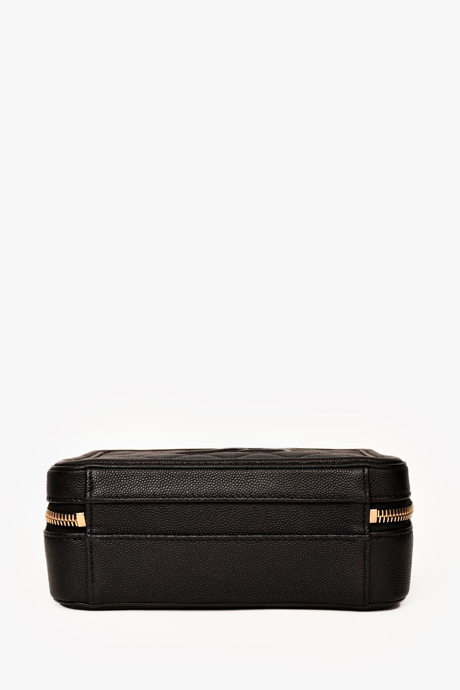 Pre-Loved Chanel™ 2019-20 Black Caviar Leather Filigree Small Vanity Case Crossbody