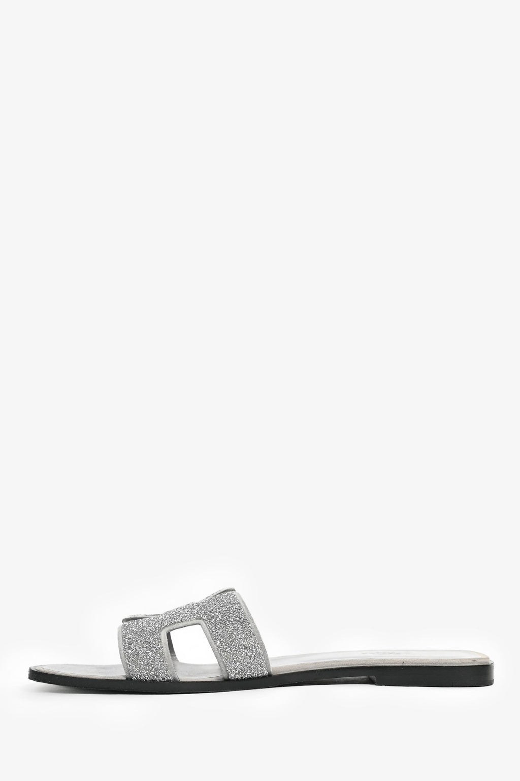 Hermès Silver Glitter Oran Sandals Size 40.5