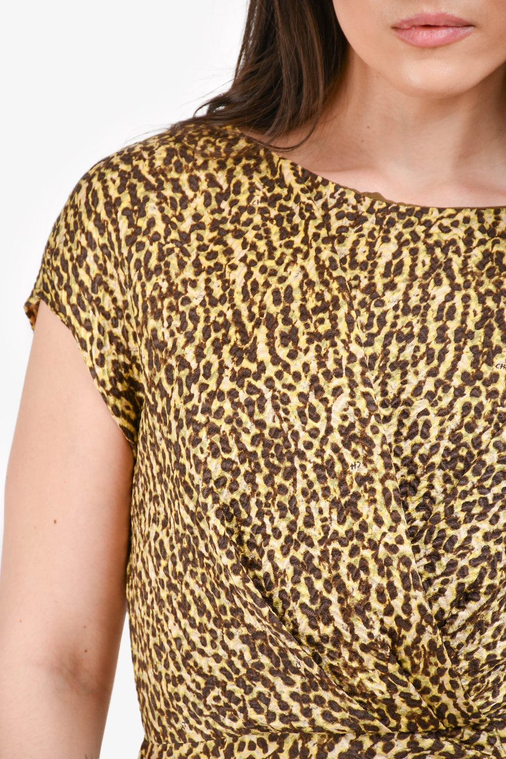 CH Carolina Herrera Brown/Yellow Printed Midi Dress Size 4