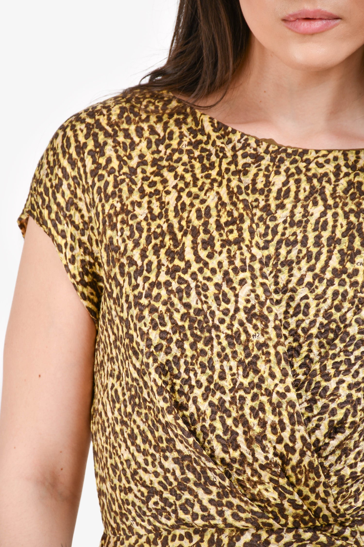 CH Carolina Herrera Brown/Yellow Printed Midi Dress Size 4
