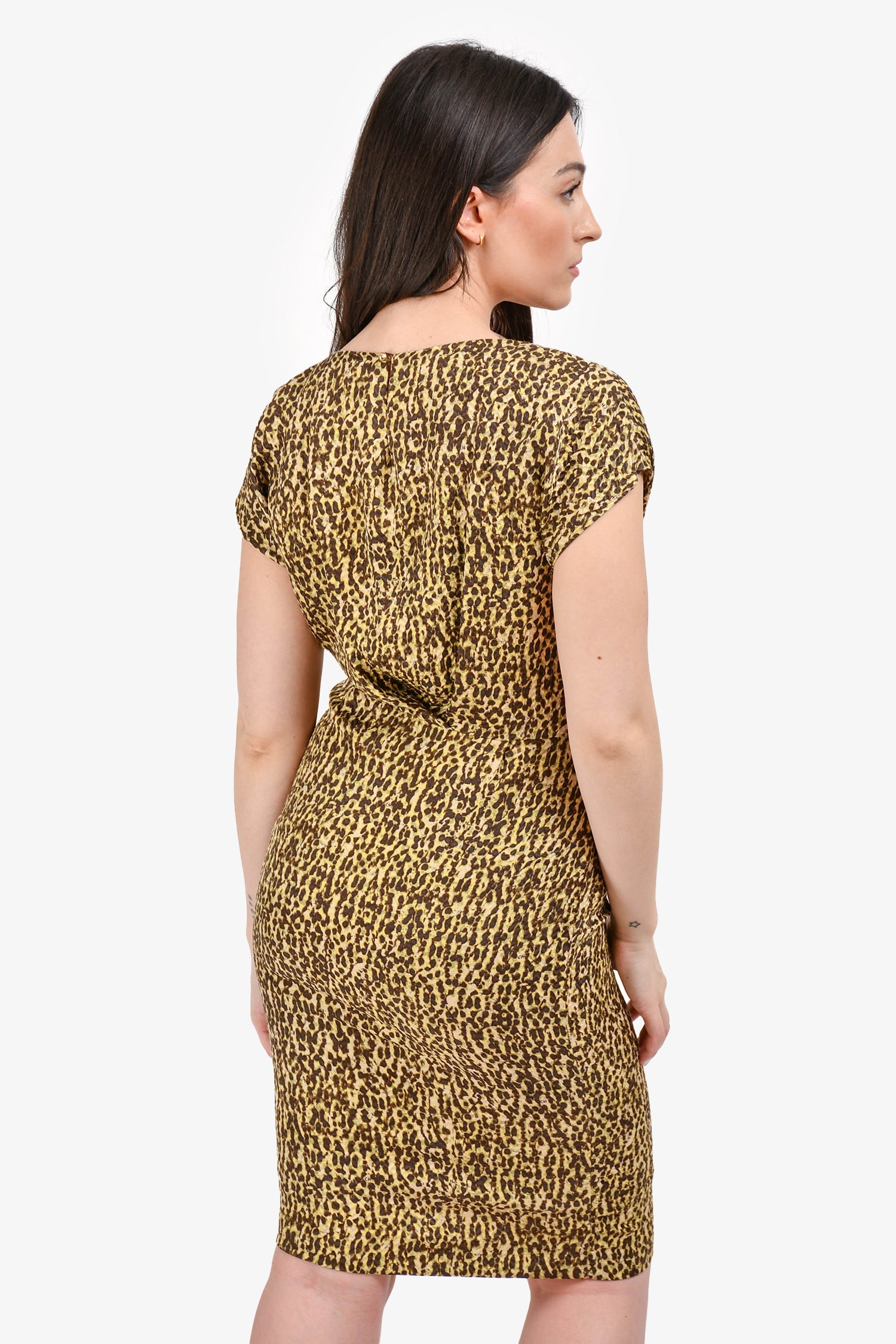 CH Carolina Herrera Brown/Yellow Printed Midi Dress Size 4