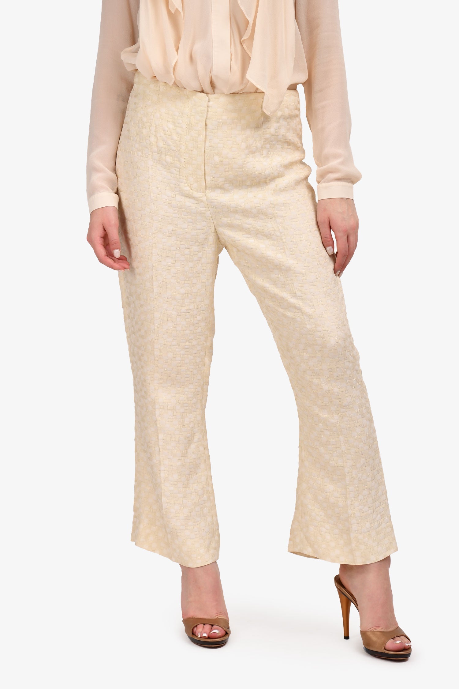 ROHE White/Cream Woven Pants Size 40