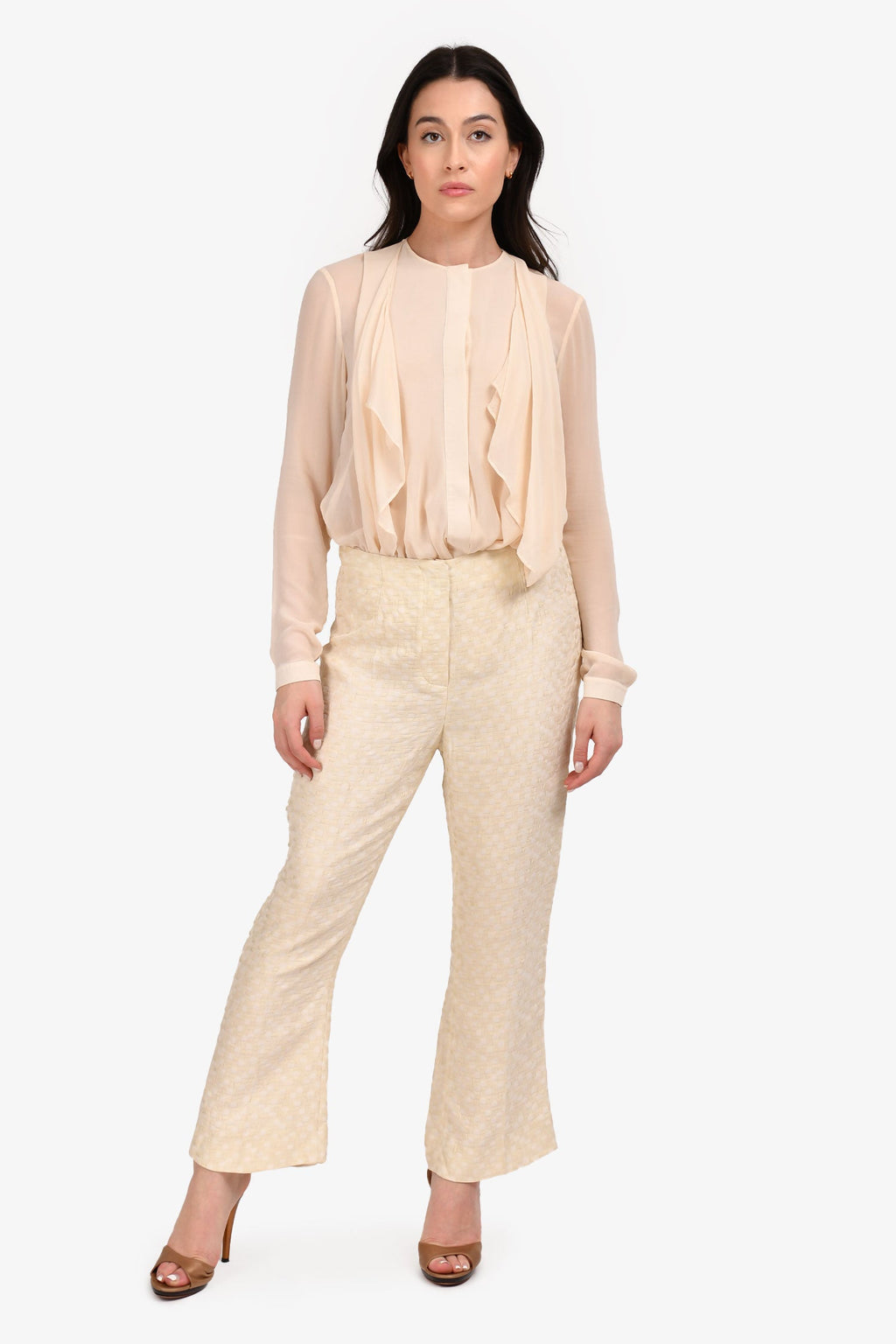 ROHE White/Cream Woven Pants Size 40