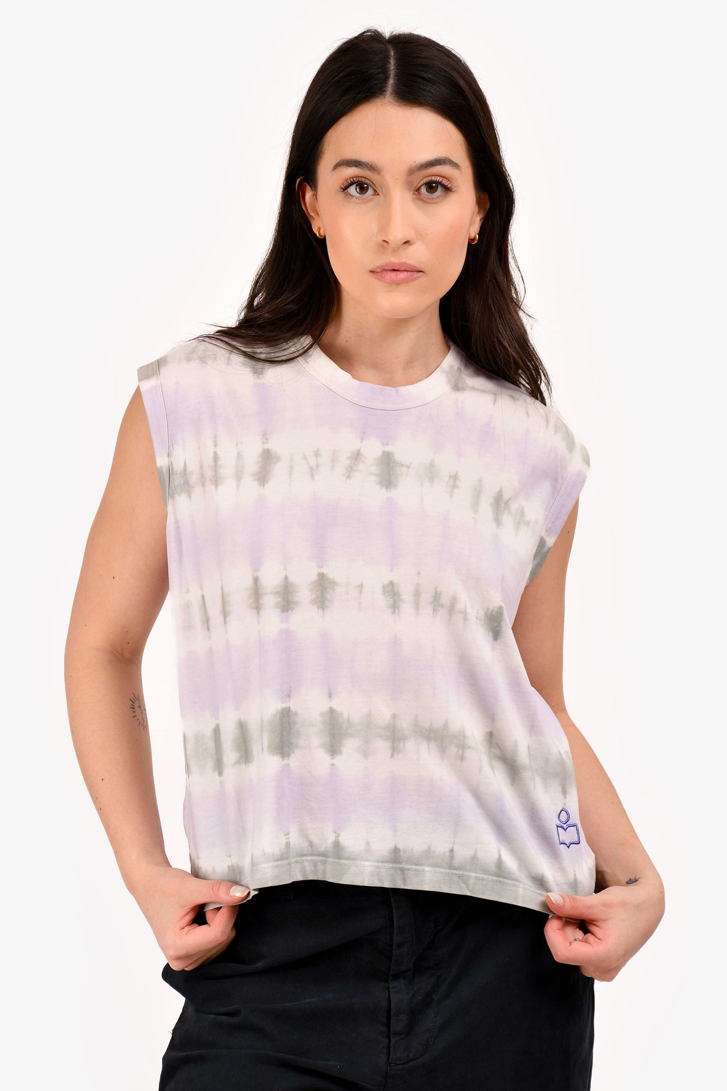 Isabel Marant Etoile Purple/Grey Tie-Dye Tank Size M