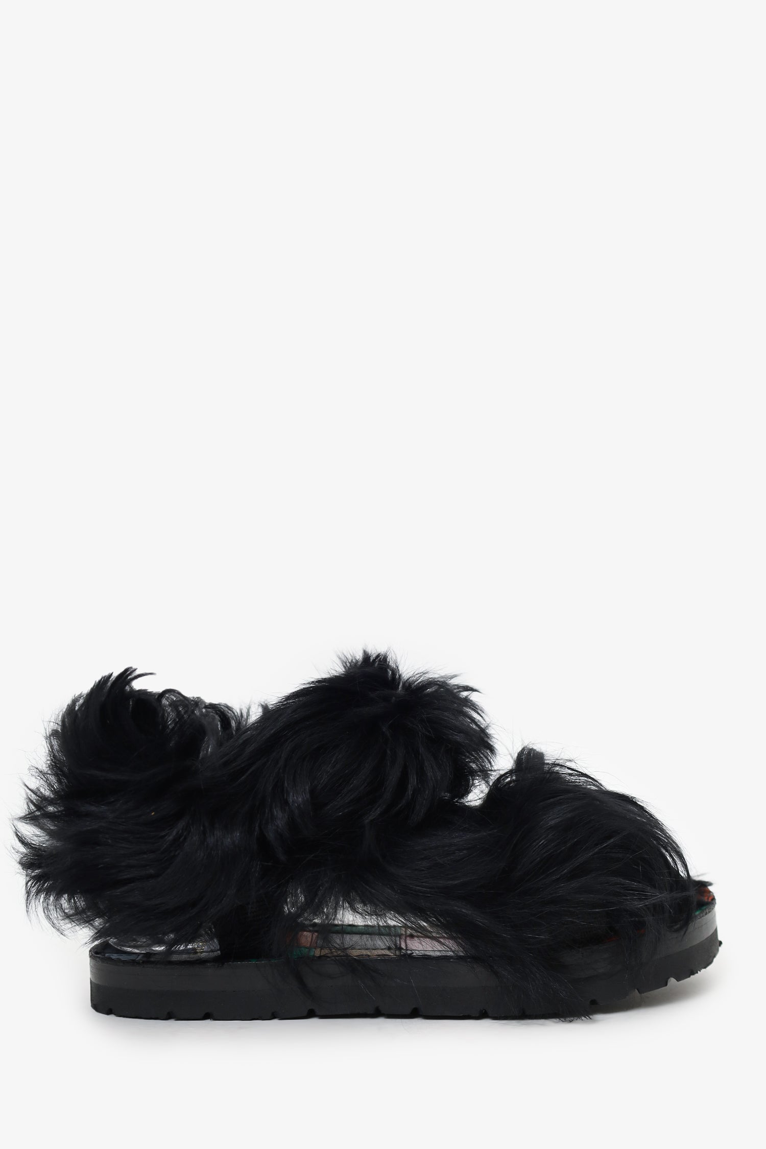 Sacai Black Fur Sandals Size 35