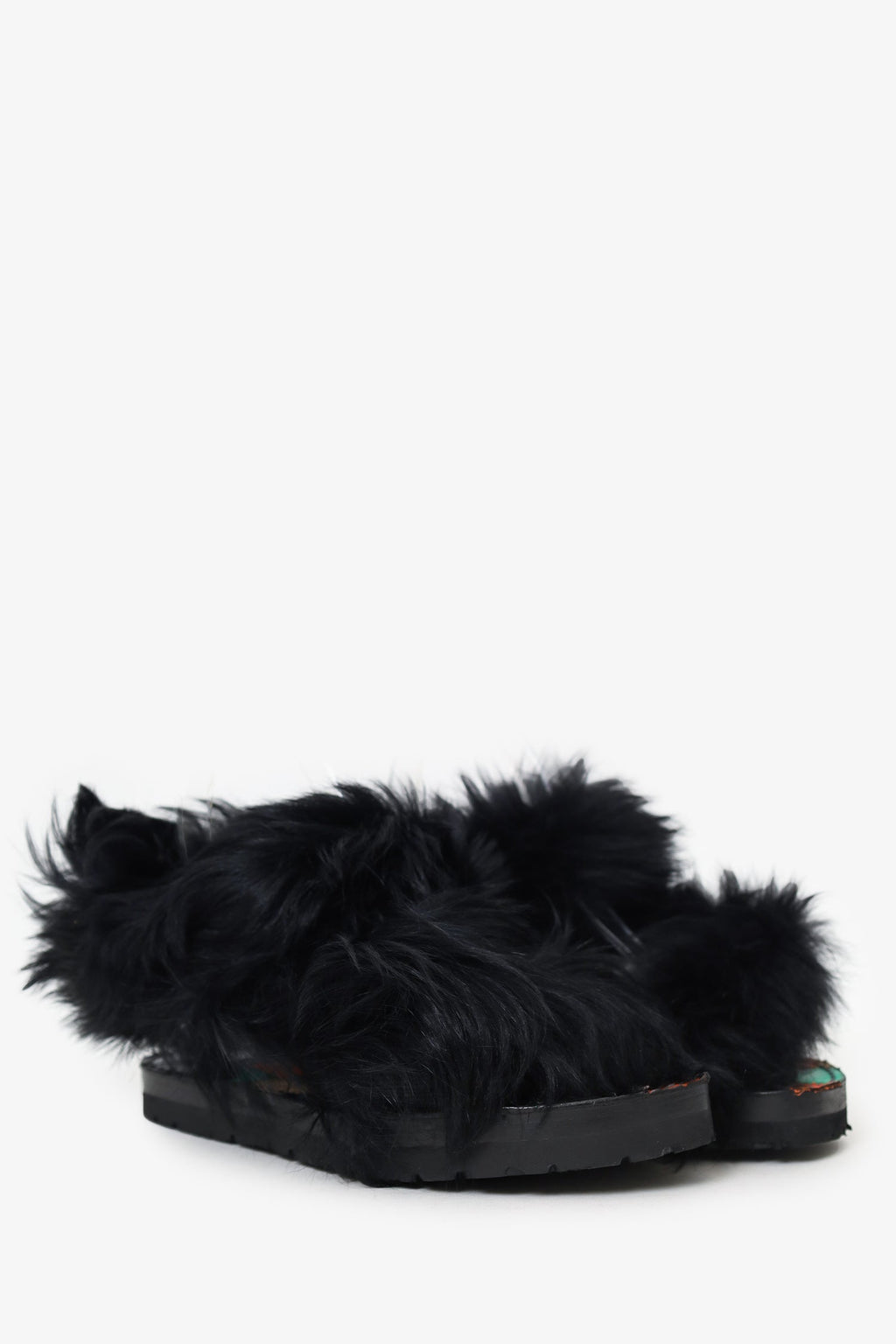 Sacai Black Fur Sandals Size 35