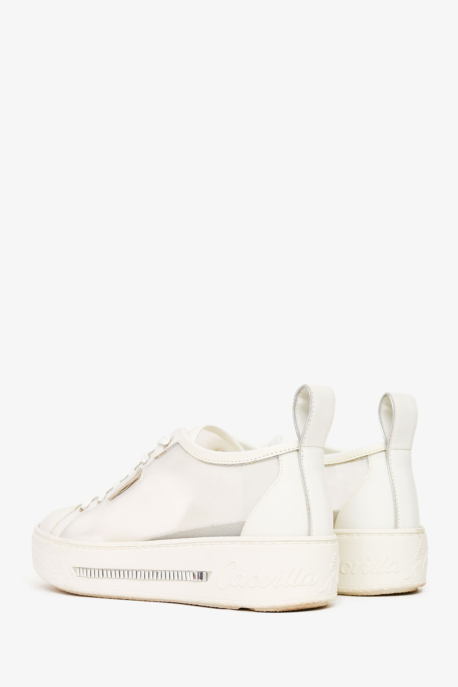 Rene Caovilla White Net 'Bonnie' Sneakers Size 35