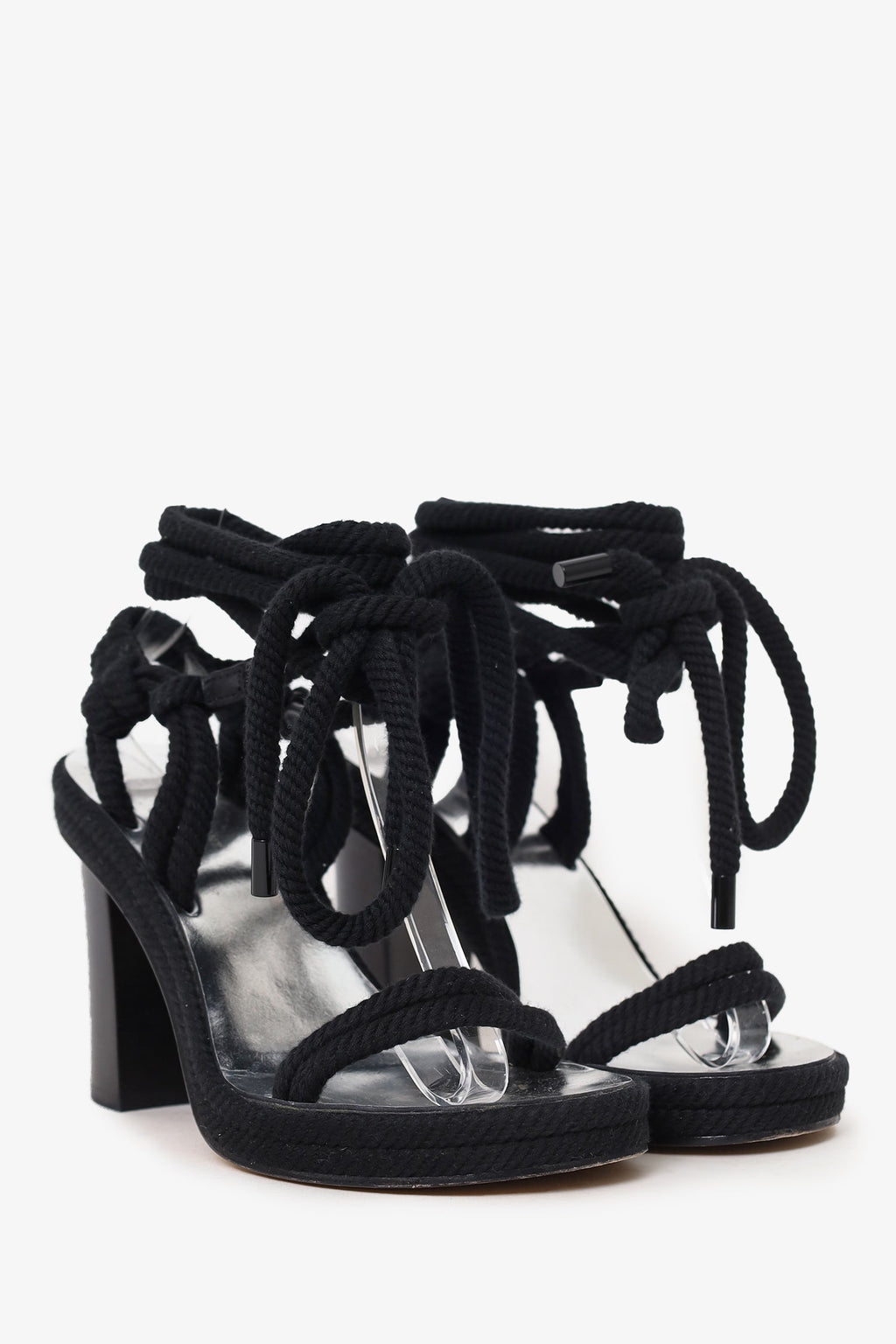 Isabel Marant Black Rope Tie Up Heels Size 35