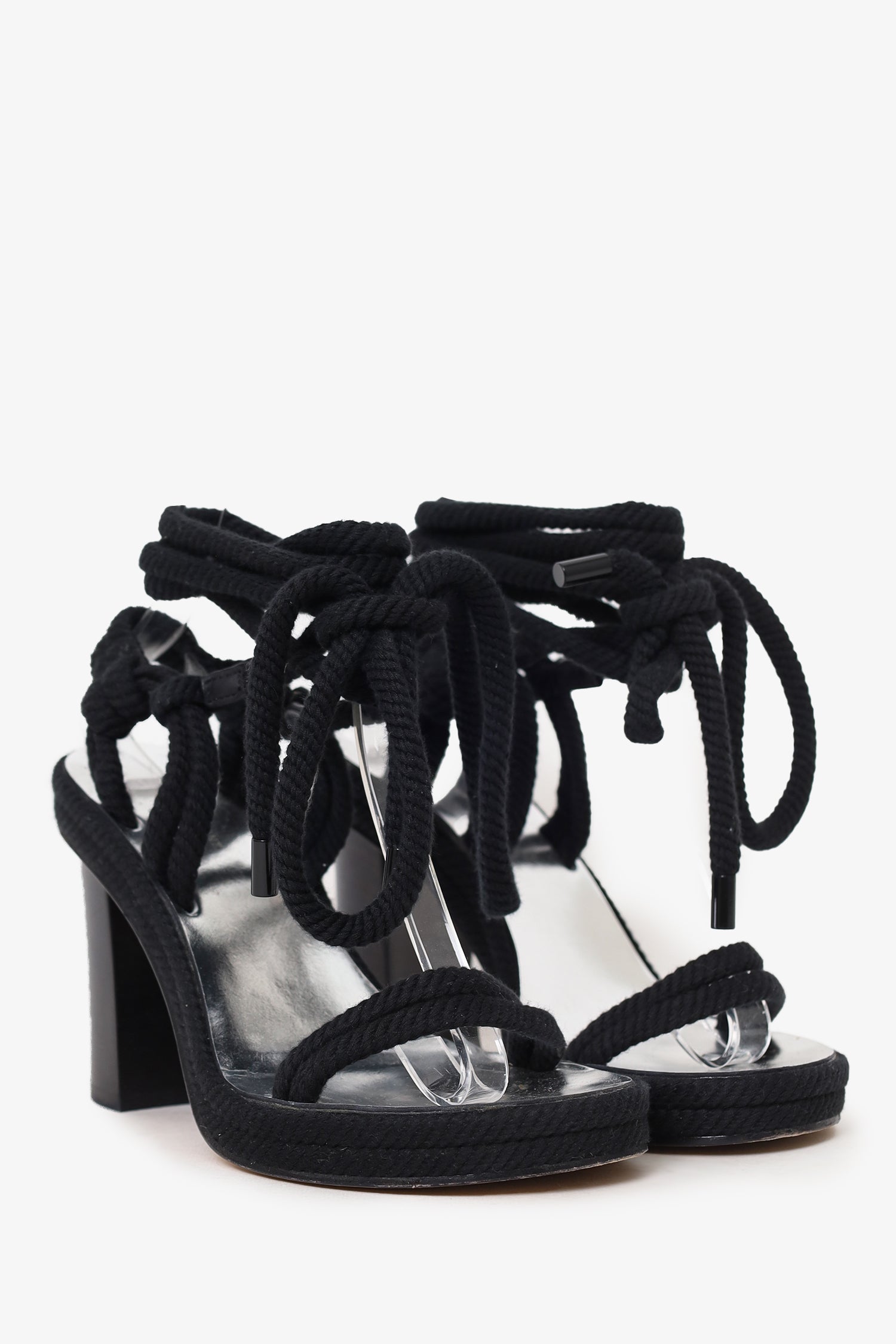 Isabel Marant Black Rope Tie Up Heels Size 35