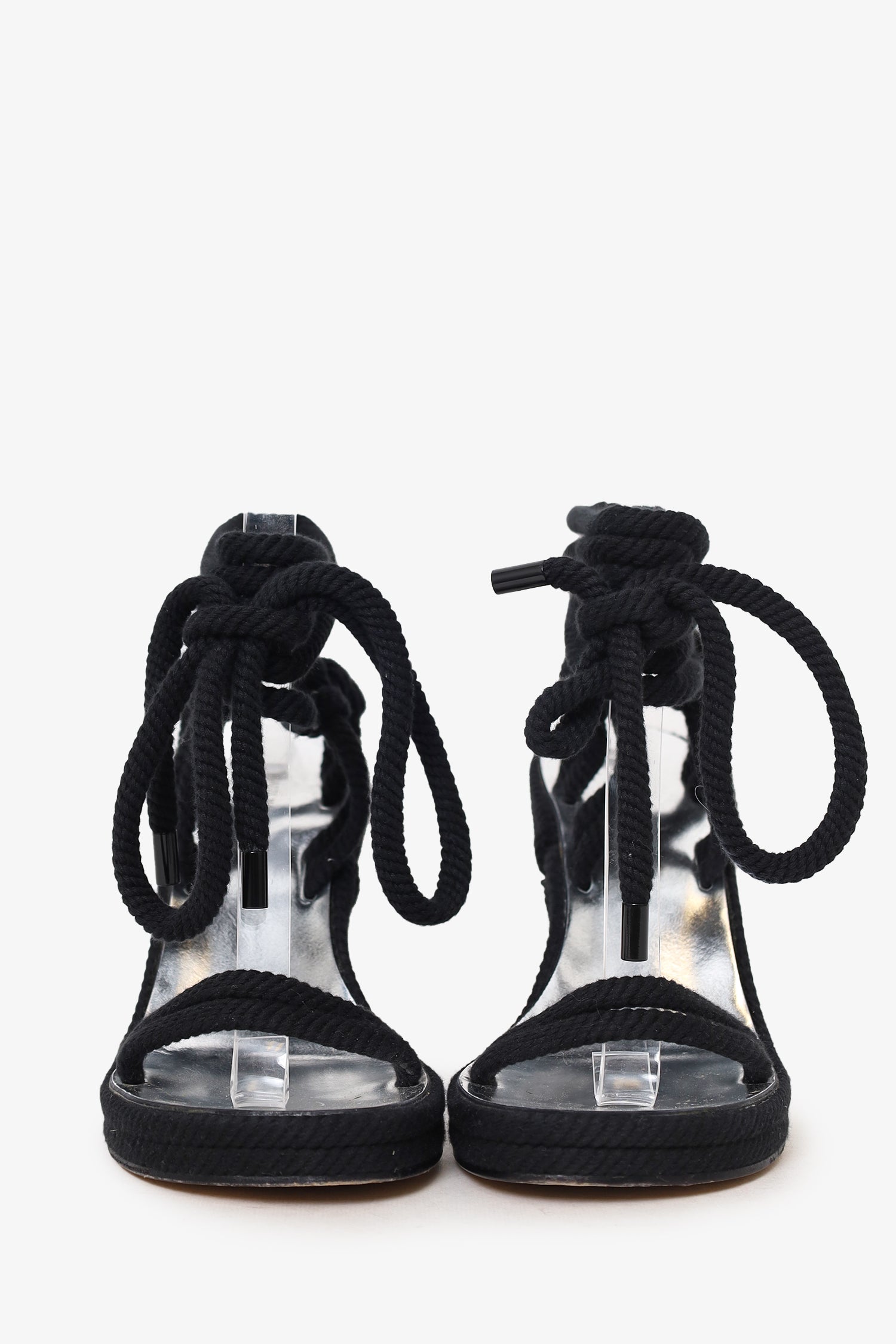 Isabel Marant Black Rope Tie Up Heels Size 35