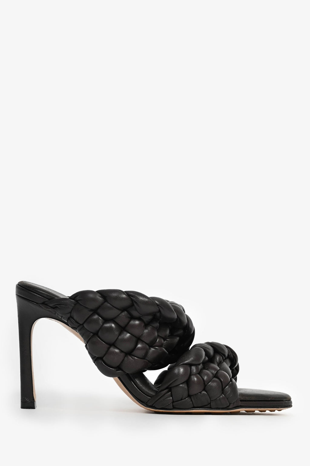 Bottega Veneta Brown Intreccio Leather 'Curve' Heels Size 36