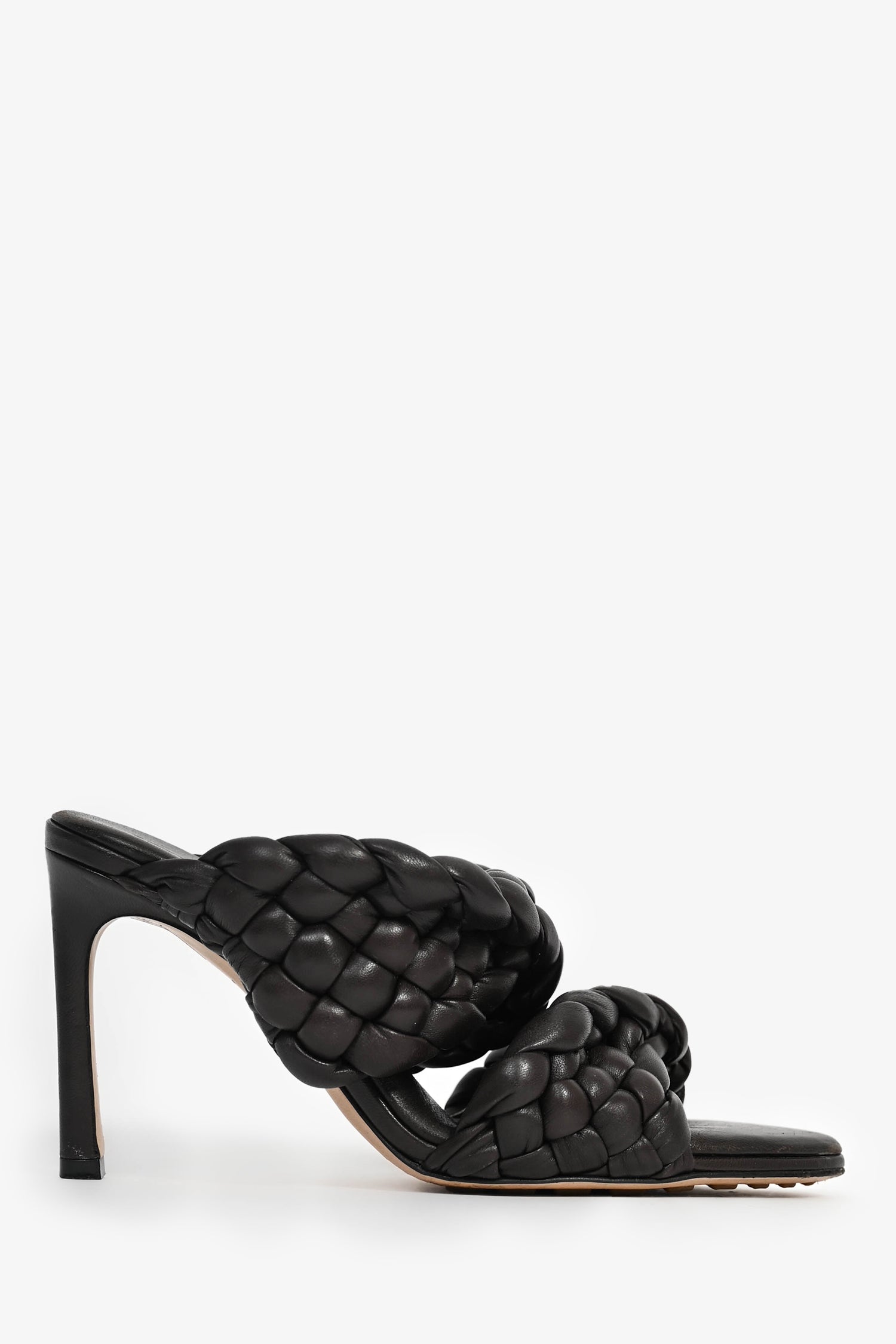Bottega Veneta Brown Intreccio Leather 'Curve' Heels Size 36