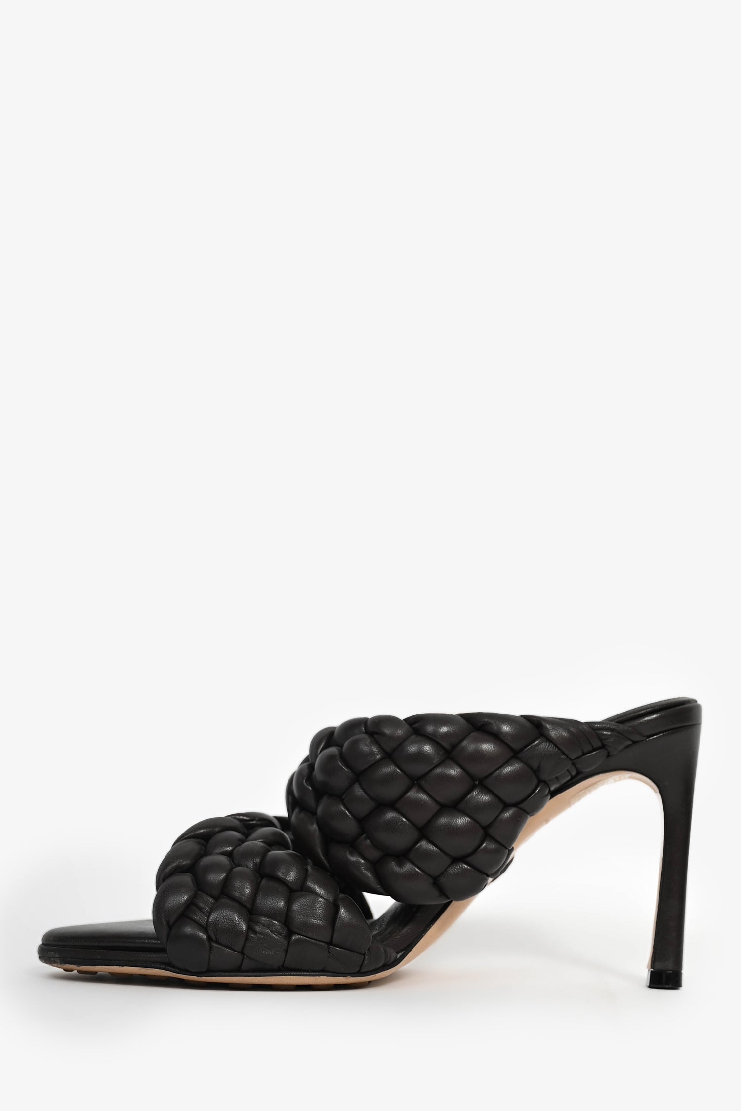 Bottega Veneta Brown Intreccio Leather 'Curve' Heels Size 36