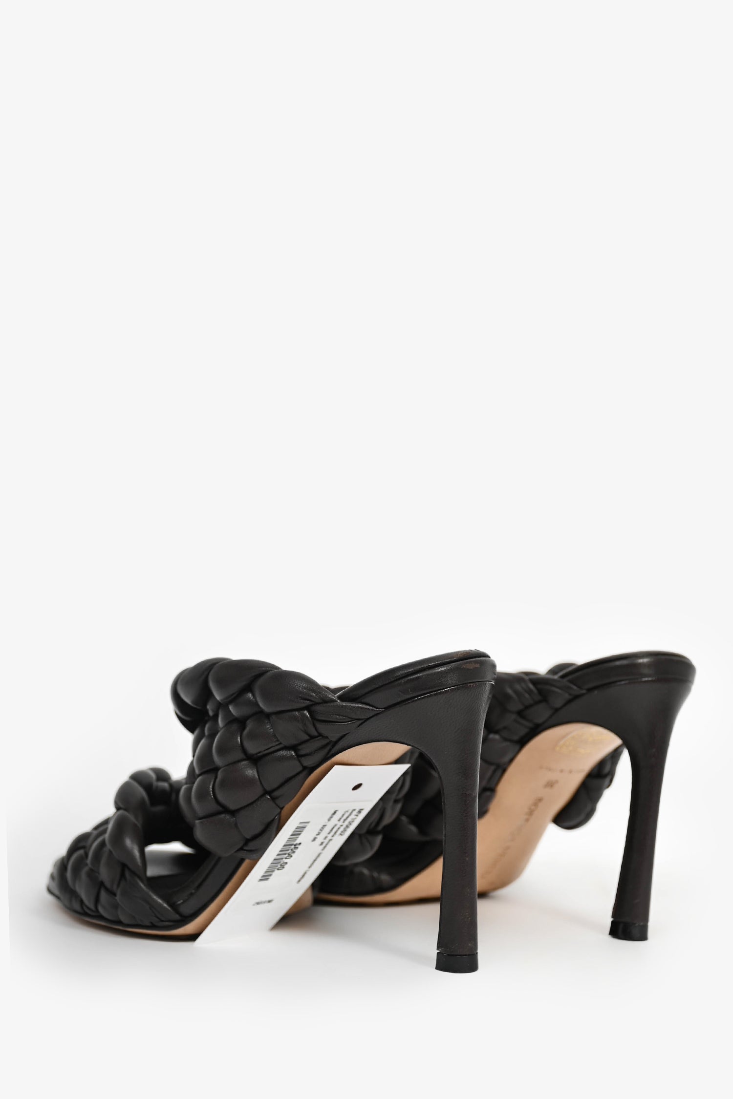 Bottega Veneta Brown Intreccio Leather 'Curve' Heels Size 36
