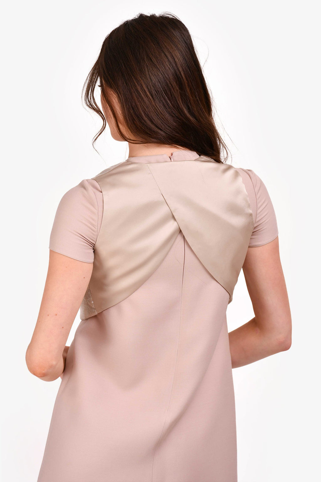 Brunello Cucinelli Beige Silk/Sequin Vest Size S