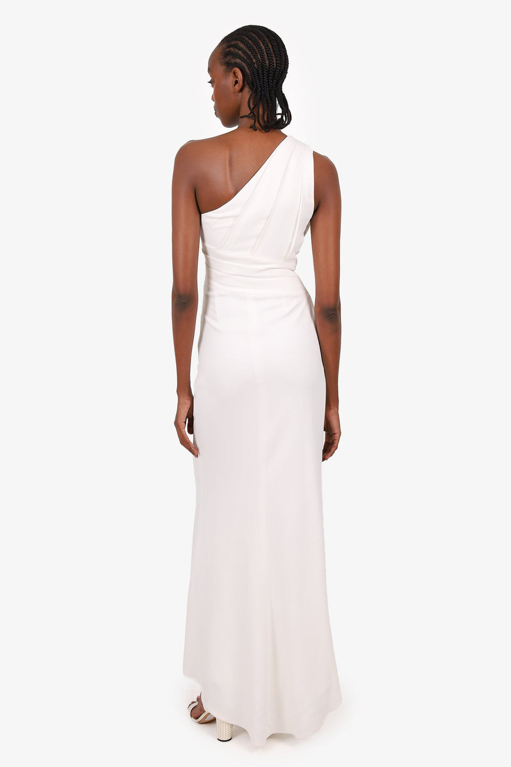 Galia Lahav White One-Shoulder Long Dress Size 34