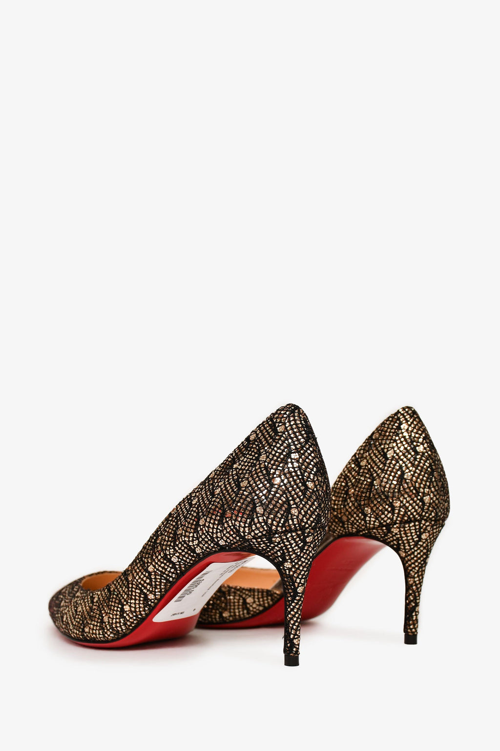 Christian Louboutin Black/Gold 'Iriza 70' Heels Size 35