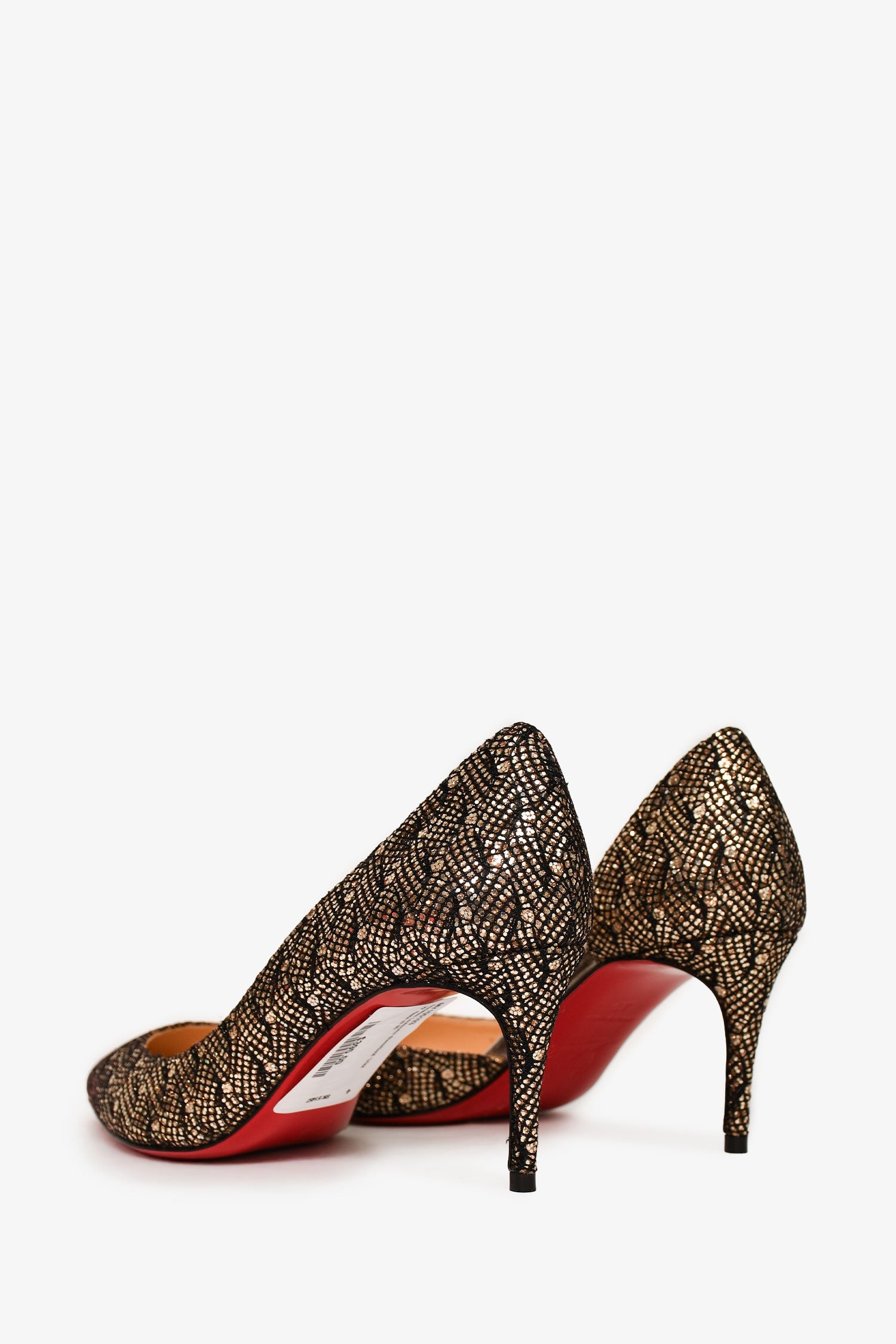 Christian Louboutin Black/Gold 'Iriza 70' Heels Size 35