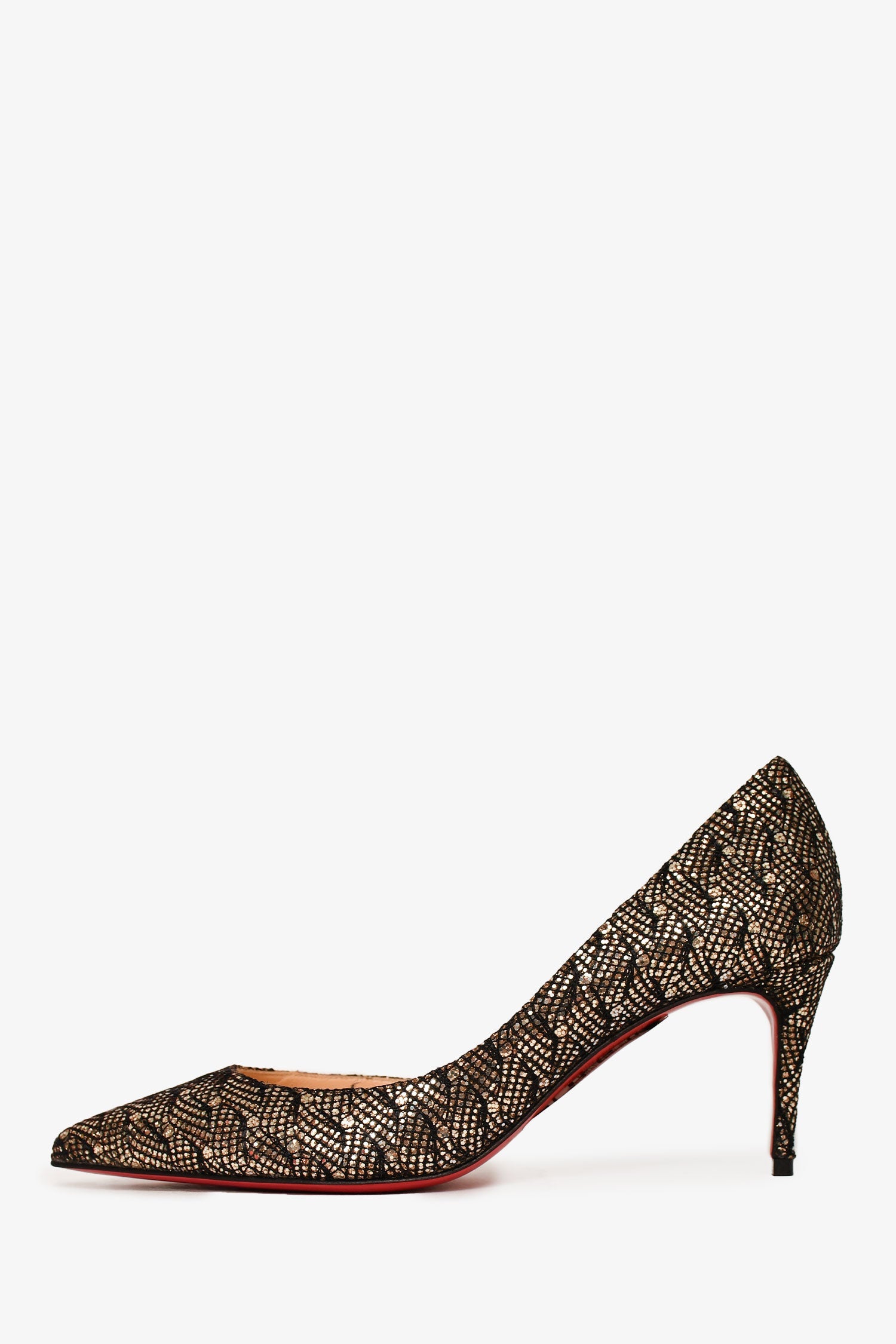 Christian Louboutin Black/Gold 'Iriza 70' Heels Size 35