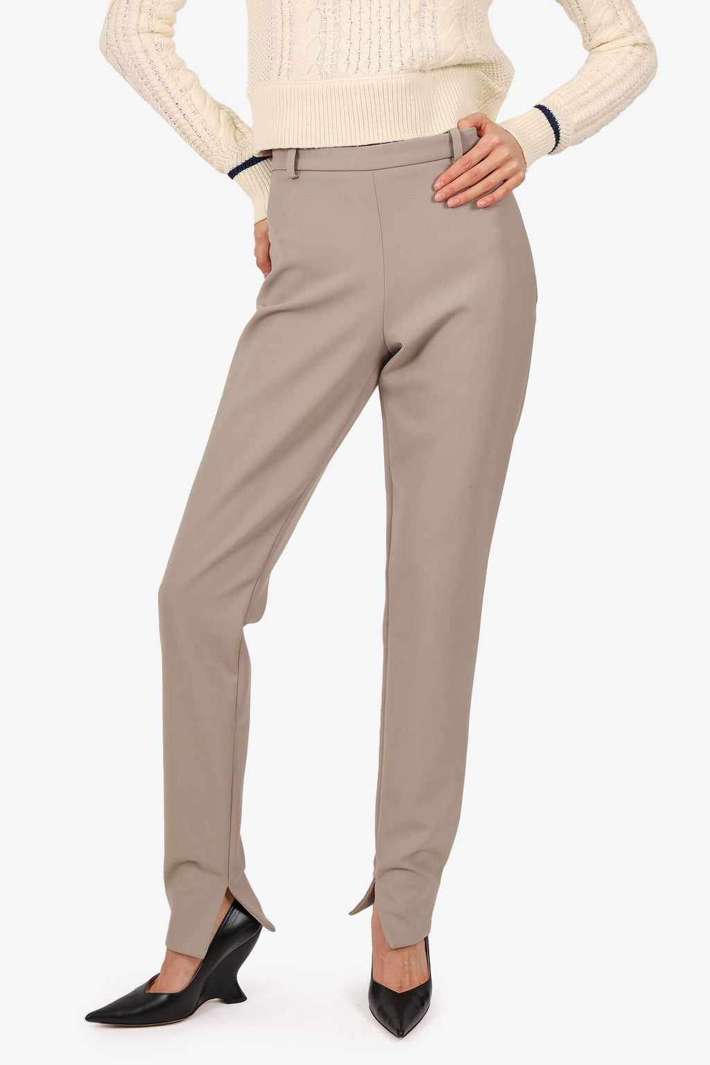 Roland Mouret Beige Slim Leg Size 10