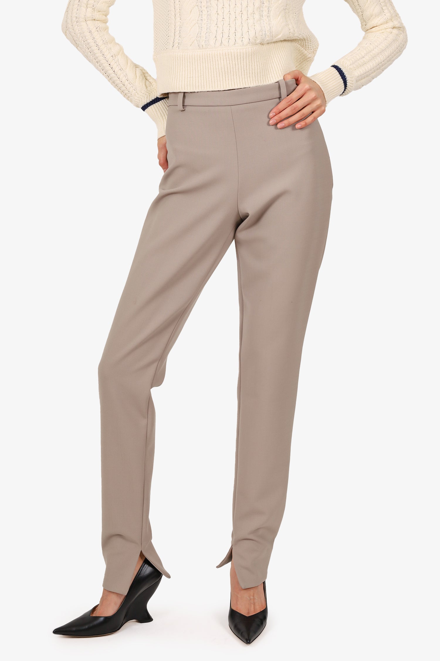 Roland Mouret Beige Slim Leg Size 10