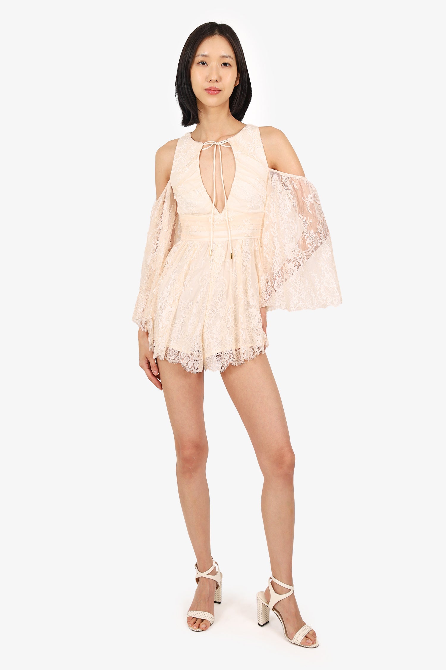 Alice McCall Pink Lace Off-the-Shoulder Mini Dress Size 0