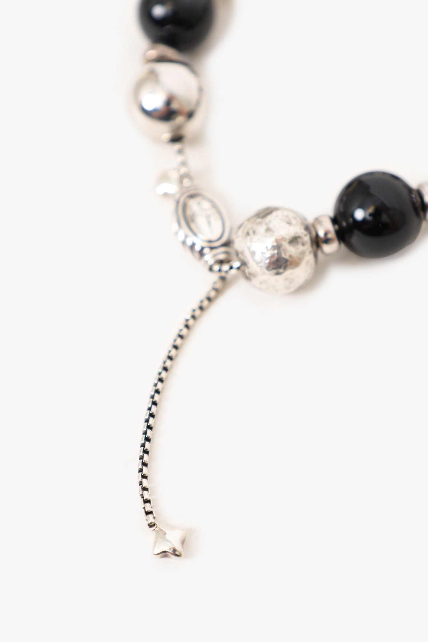David Yurman Sterling Silver Hematine & Onyx Bead Bracelet