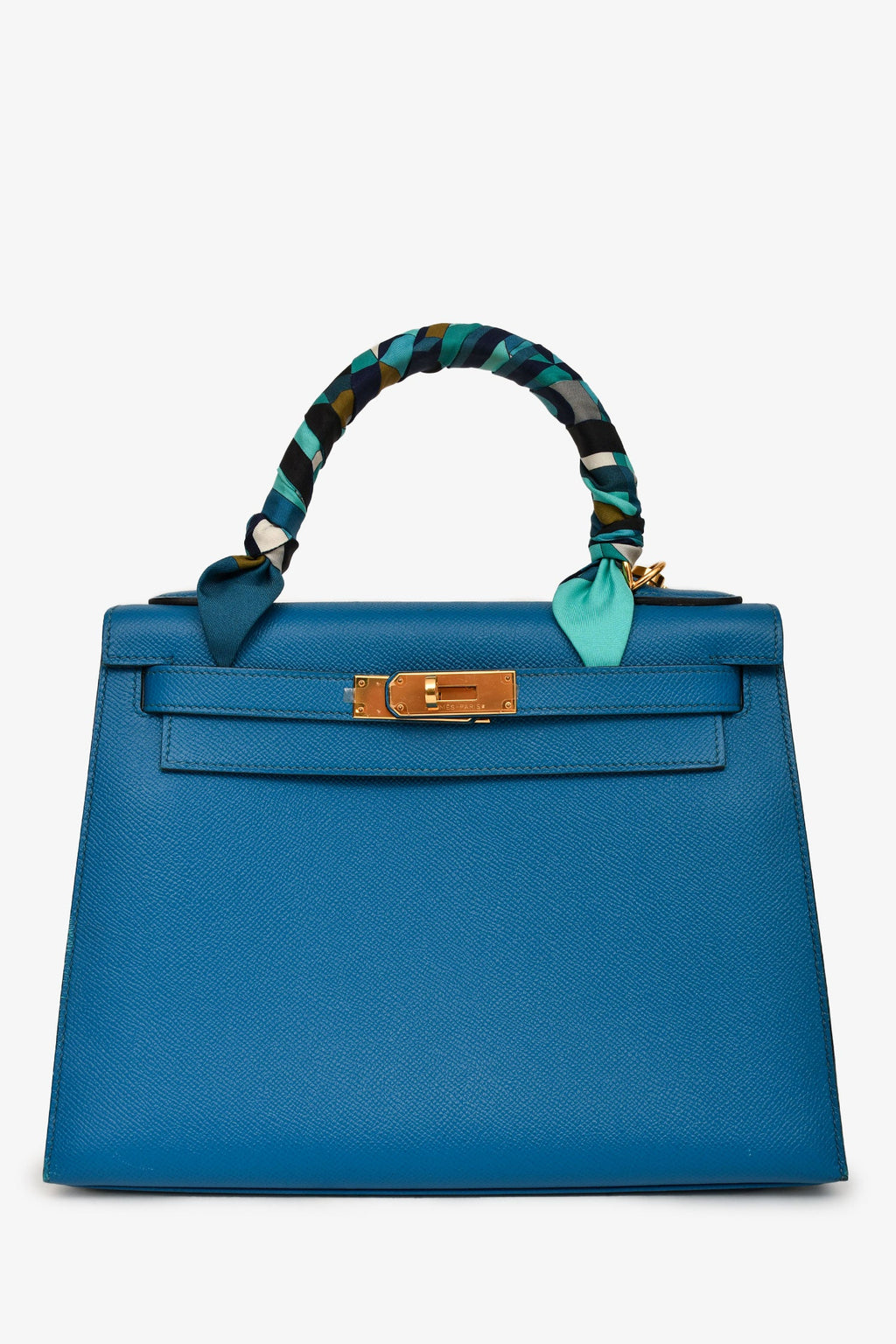 Hermès 2014 Blue Epsom Leather Kelly 28 GHW With Strap