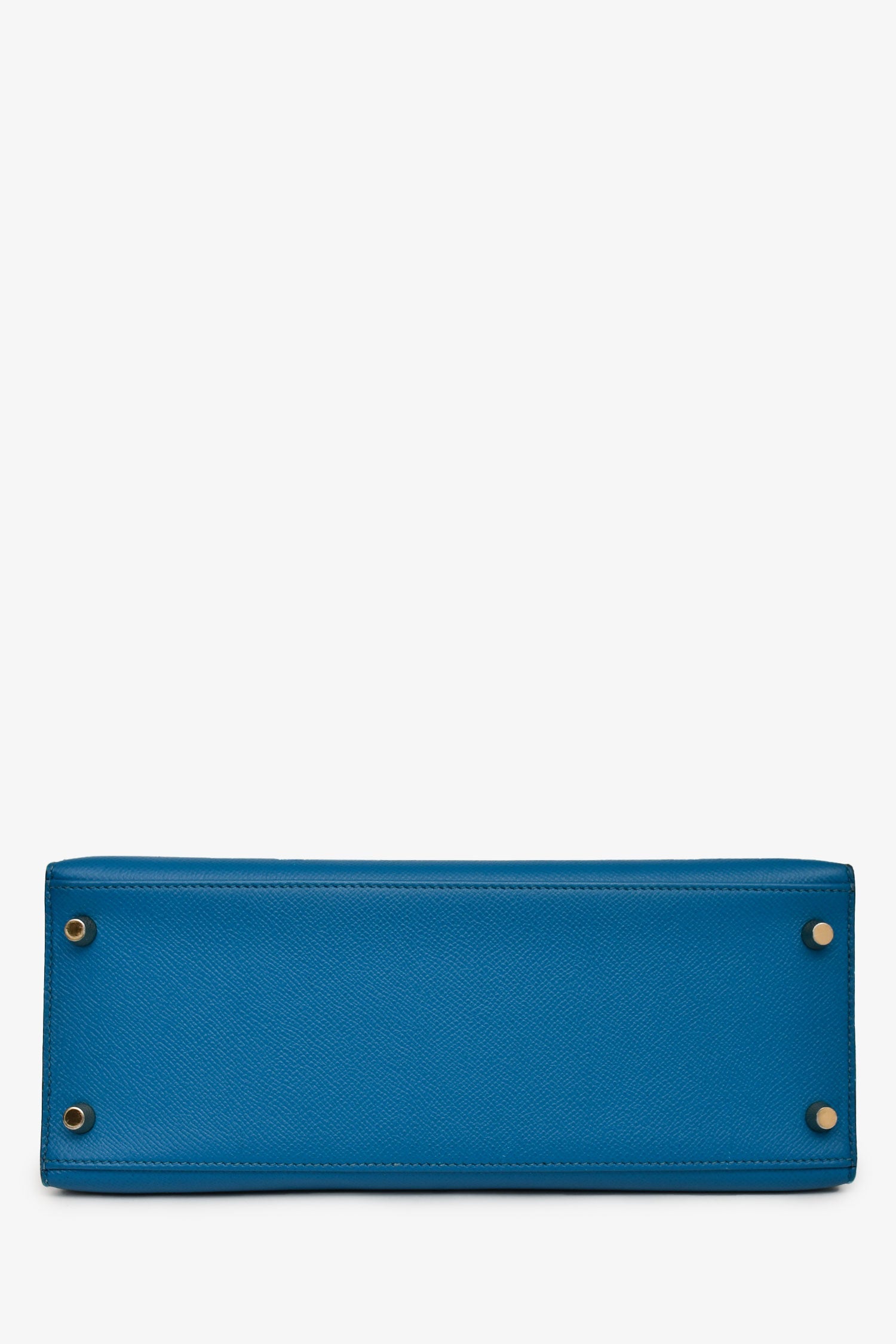 Hermès 2014 Blue Epsom Leather Kelly 28 GHW With Strap