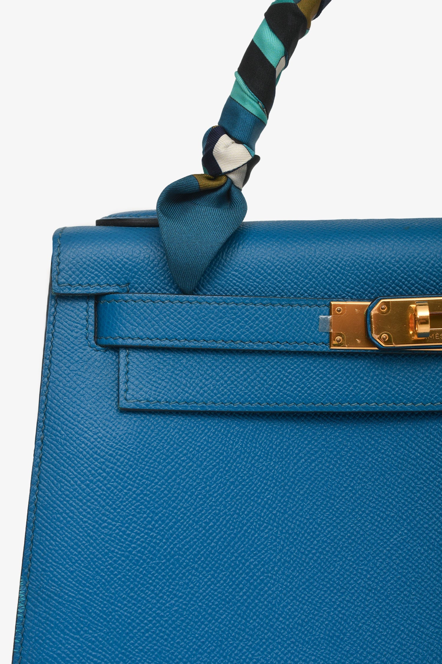 Hermès 2014 Blue Epsom Leather Kelly 28 GHW With Strap