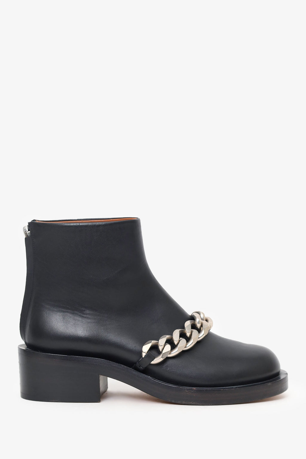 Givenchy Black Leather Laura Chain-trimmed Ankle Boots Size 36