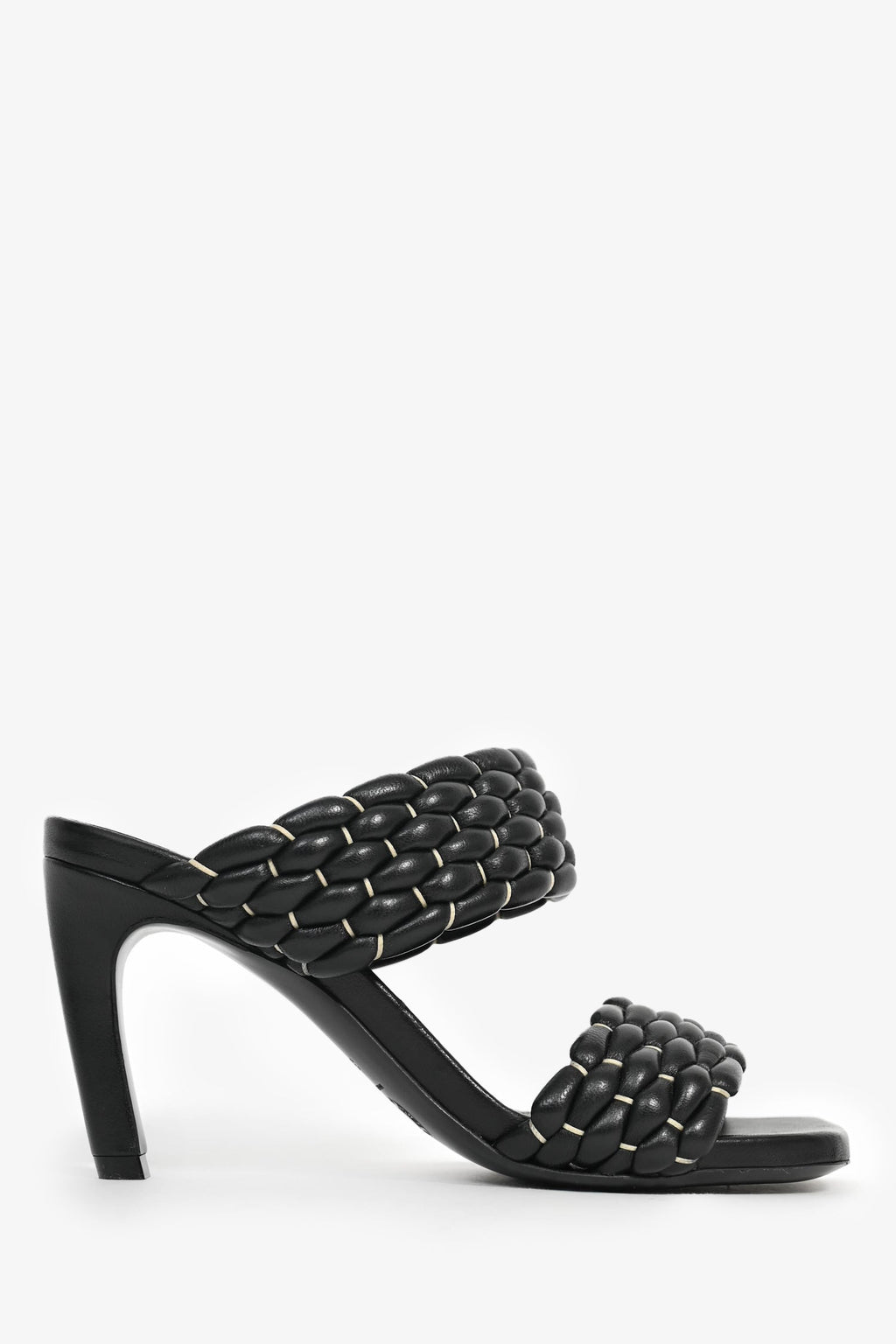 Dries Van Noten Black Woven Leather Heeled Mules Size 36